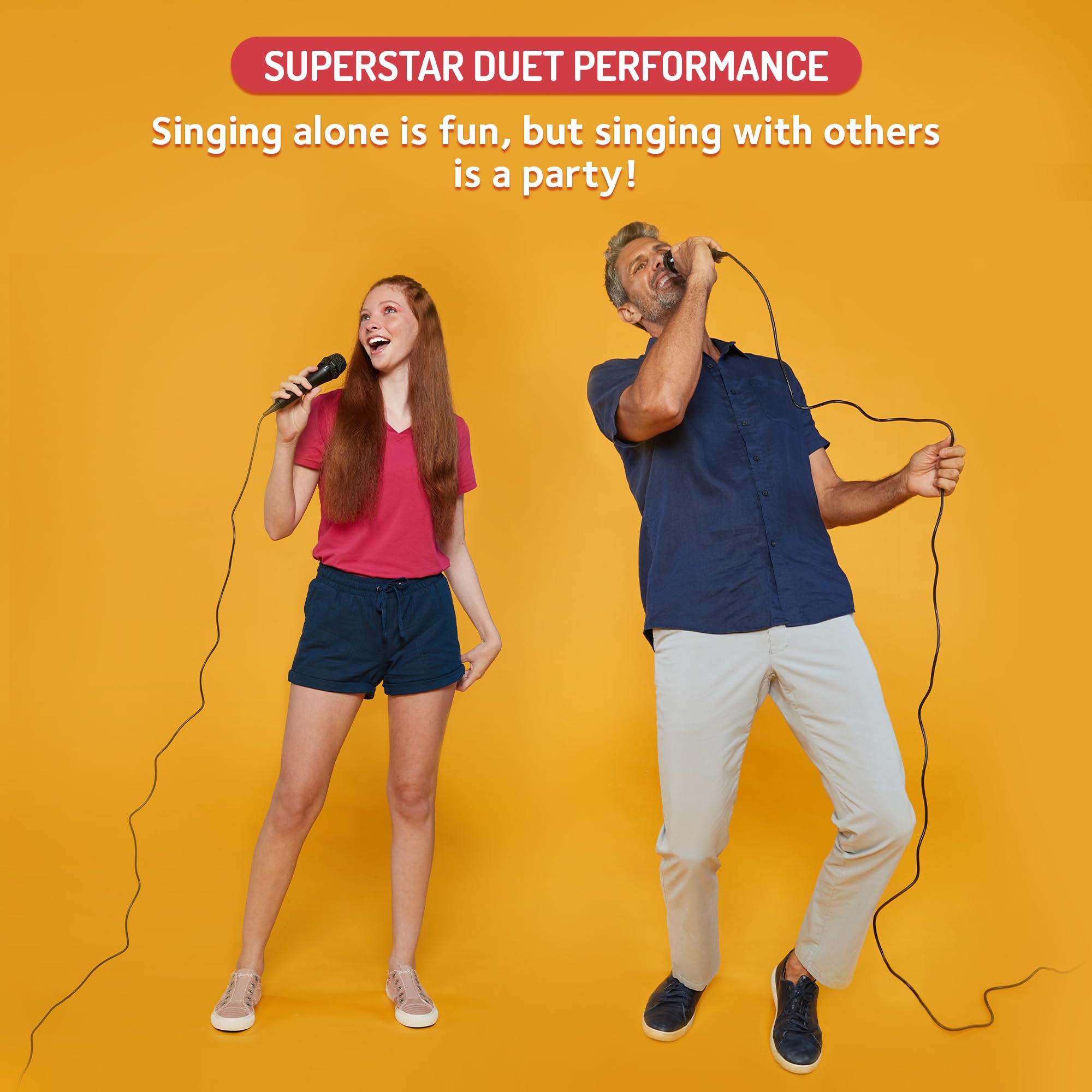 Singing Machine Wired Microphone For Karaoke, (Black)   Unidirectional Dynamic Vocal Microphone   Plug In Microphone For Karaoke Machine, Amp, & Speaker   Mic For Singing, Public Speaking, & Parties