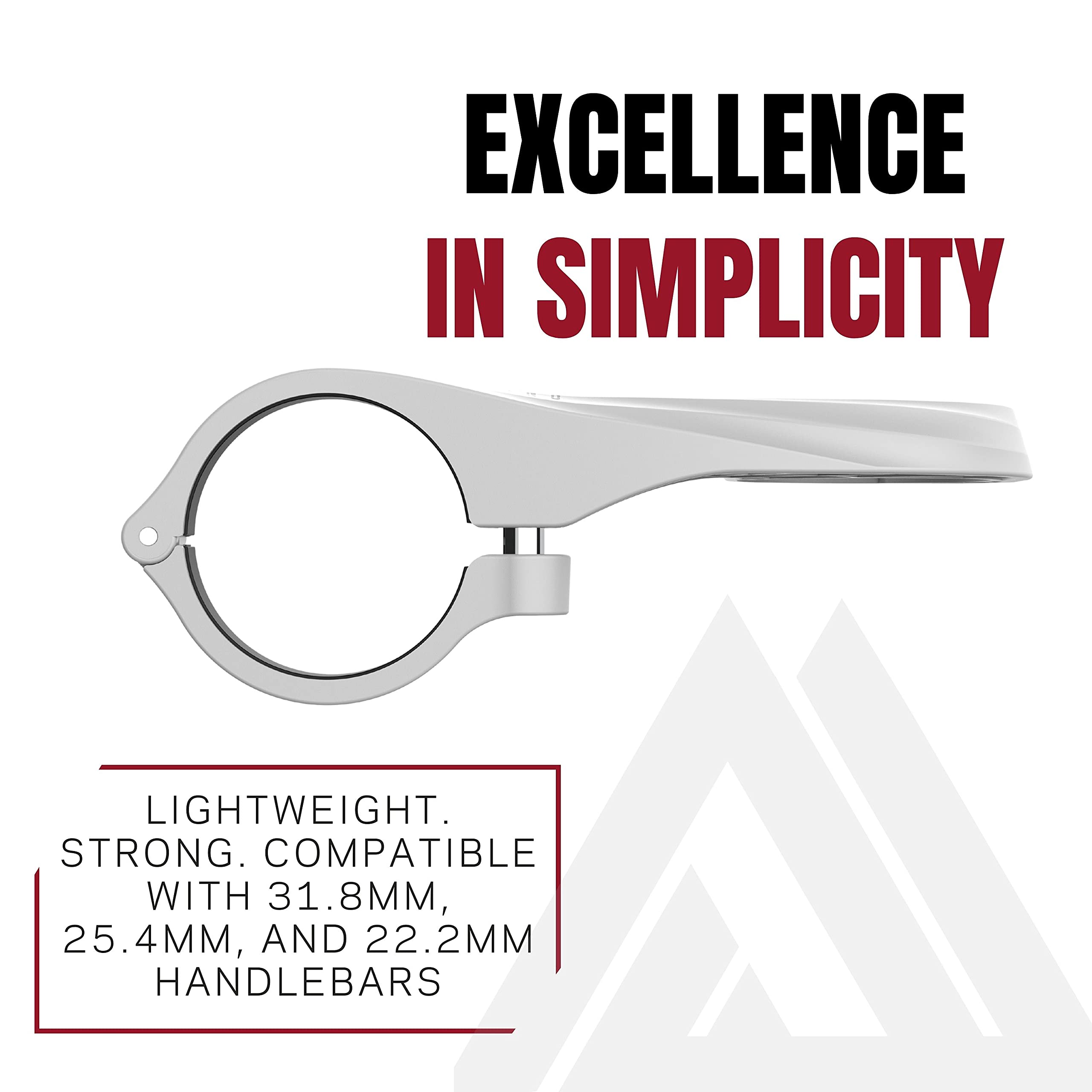 Kom Cycling Wahoo Elemnt Mount Compatible With Multiple Wahoo Computers Including The Wahoo Elemnt Bolt, Elemnt Roam, Elemnt Mini, And Elemnt   Multiple Colors 24G Out Front Computer Mount White