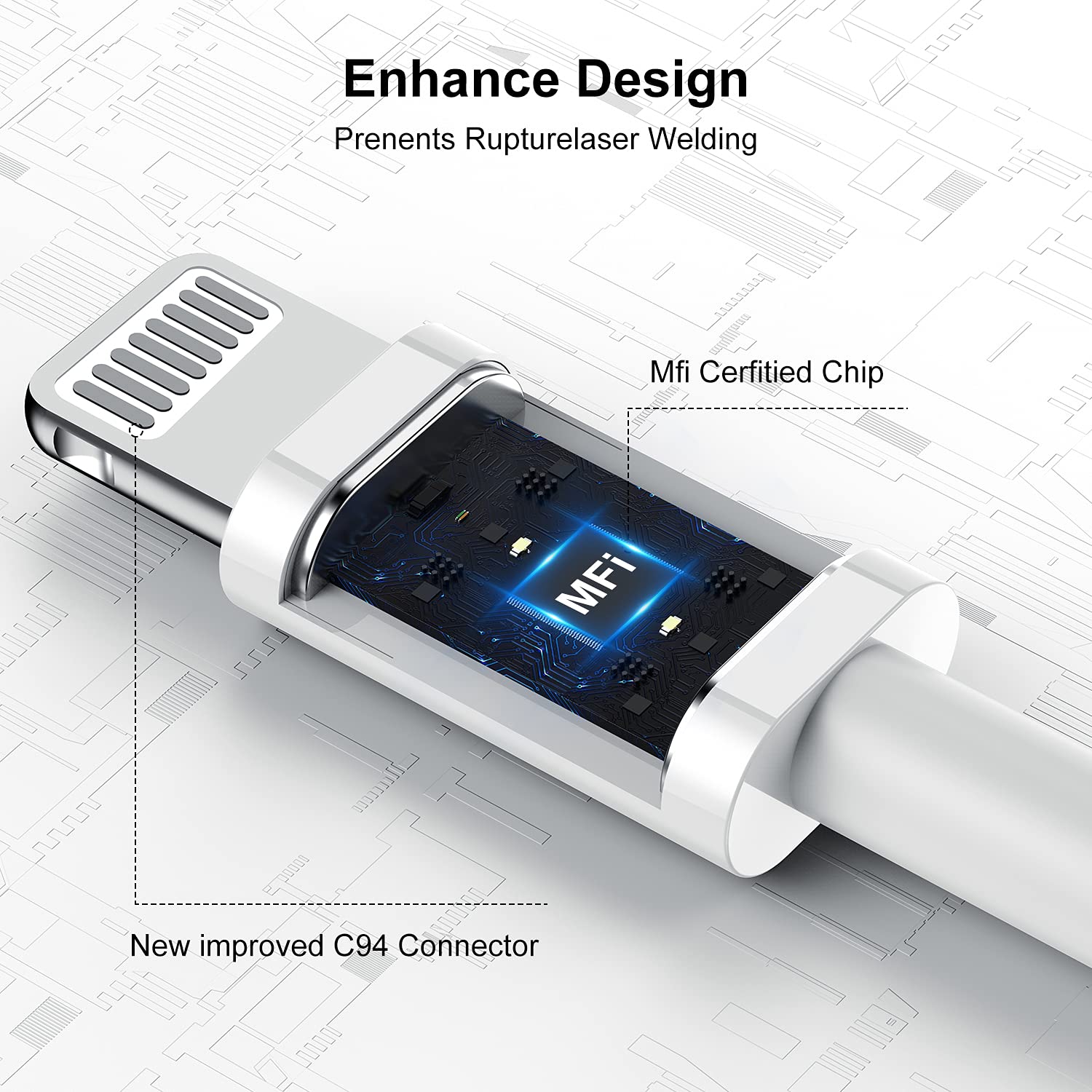 Long Iphone 12 13 14 Fast Charger Cable 6Ft,[Apple Mfi Certified] Usb C To Lightning Cable,Type C Port Support Apple Charging Co