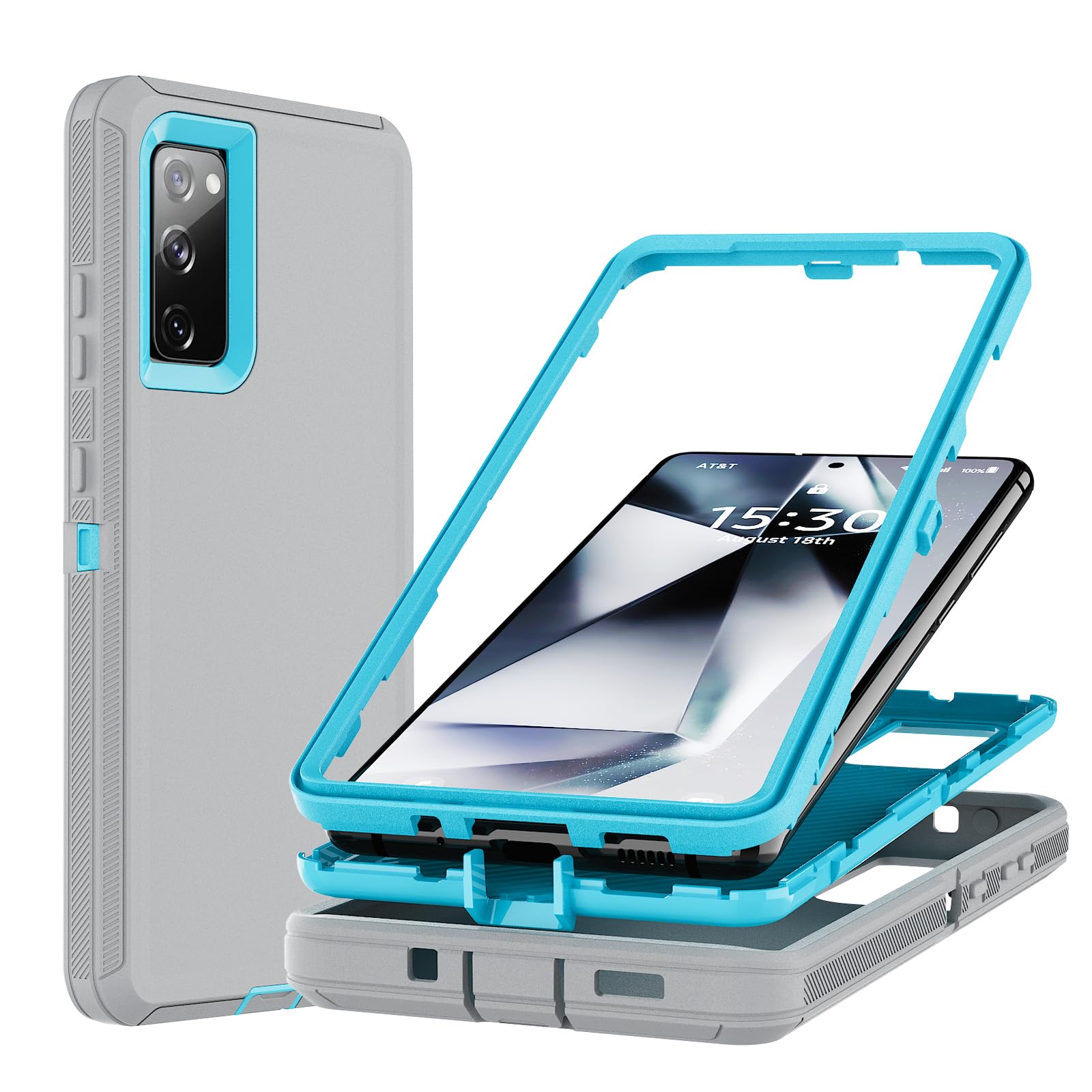 Ylzhe for Samsung S20FE 5G Case, Galaxy S20 FE 5G Cases 3 in 1 Shockproof TPU Hard PC Bumper Shockproof Drop Protection, Case fo