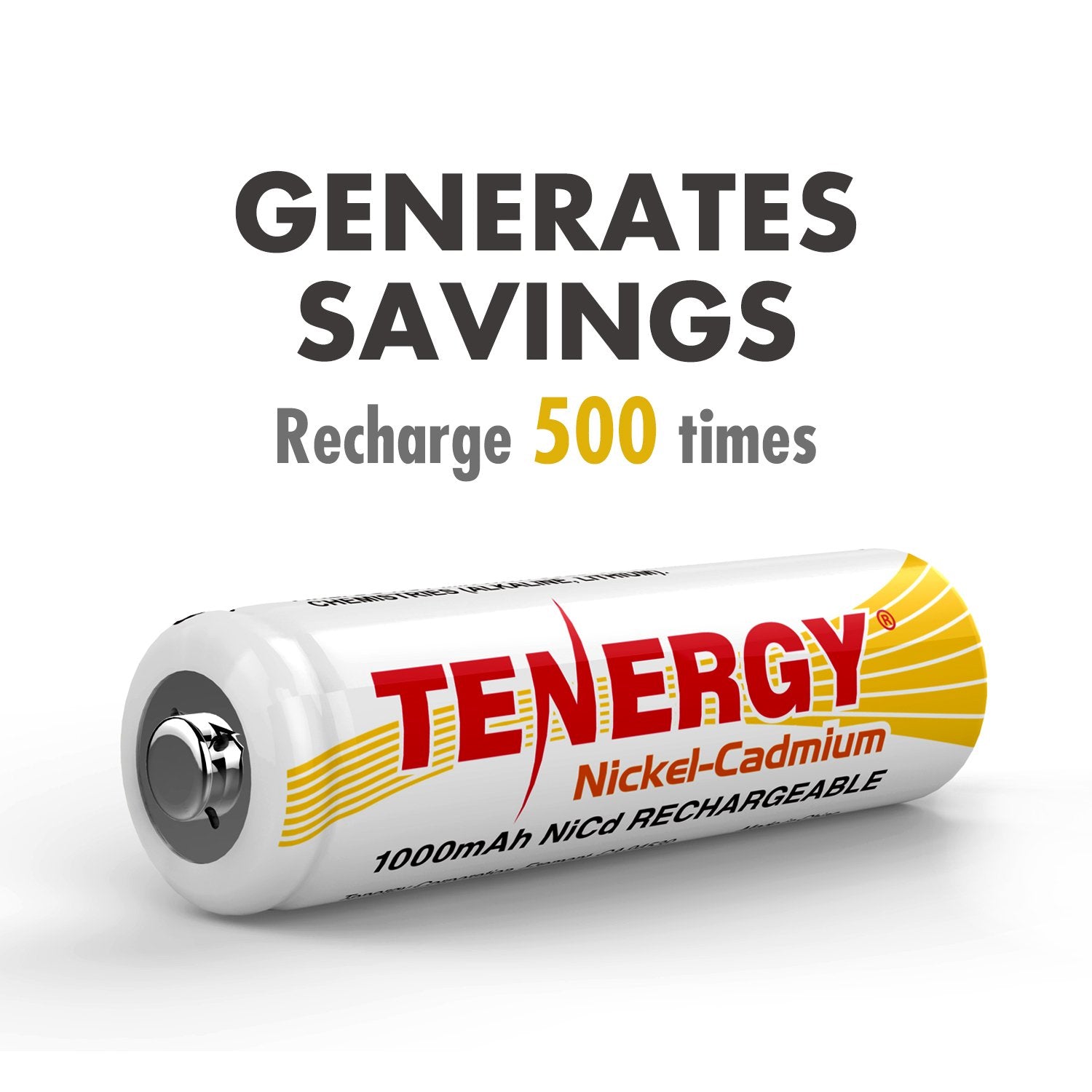 Tenergy Rechargeable Nicd Battery 1000Mah 1.2V Aa Battery Pack For Solar Lights, Garden Lights, Yard Light, 96 Pack