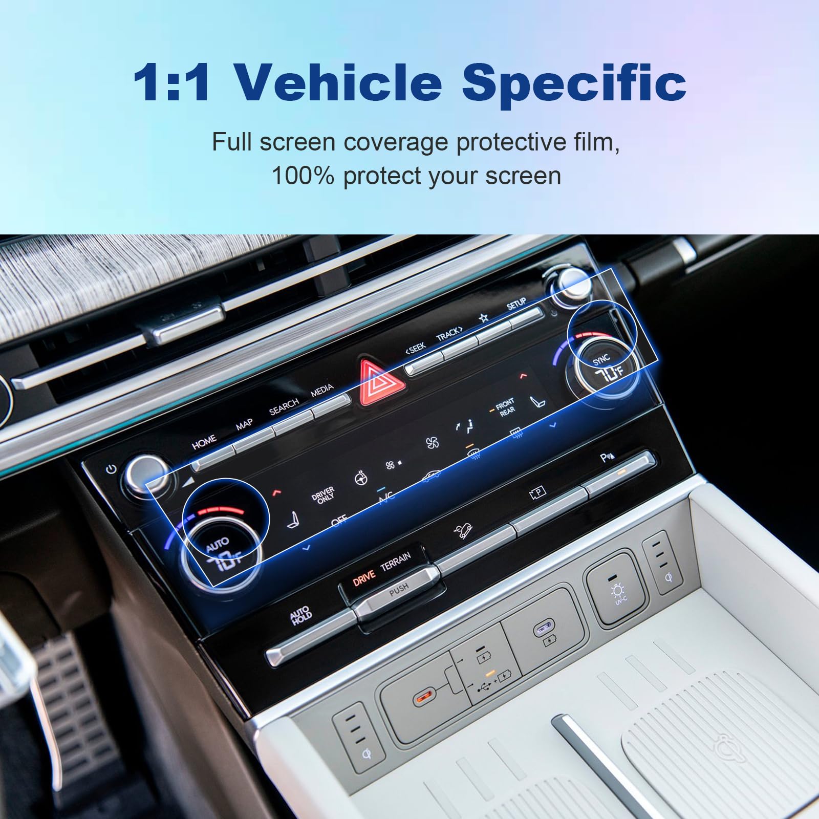 Coleya (2Pcs) 2024 Santa Fe Ac Screen Protector For Hyundai Santa Fe (Sel/Xrt/Limited/Calligraphy) Ac Display, 2024 Santa Fe Acc