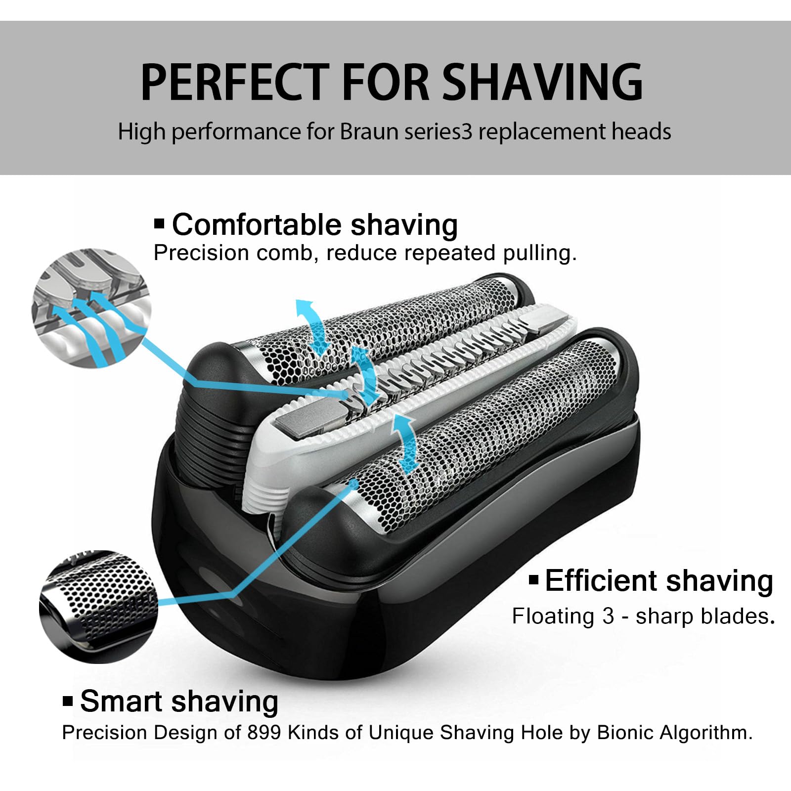 Vidsa 32B S3 Electric Replacement Shaver Head Accessories Compatible With Series 3 Shaving Razor Head, Compatible With S3 3040S