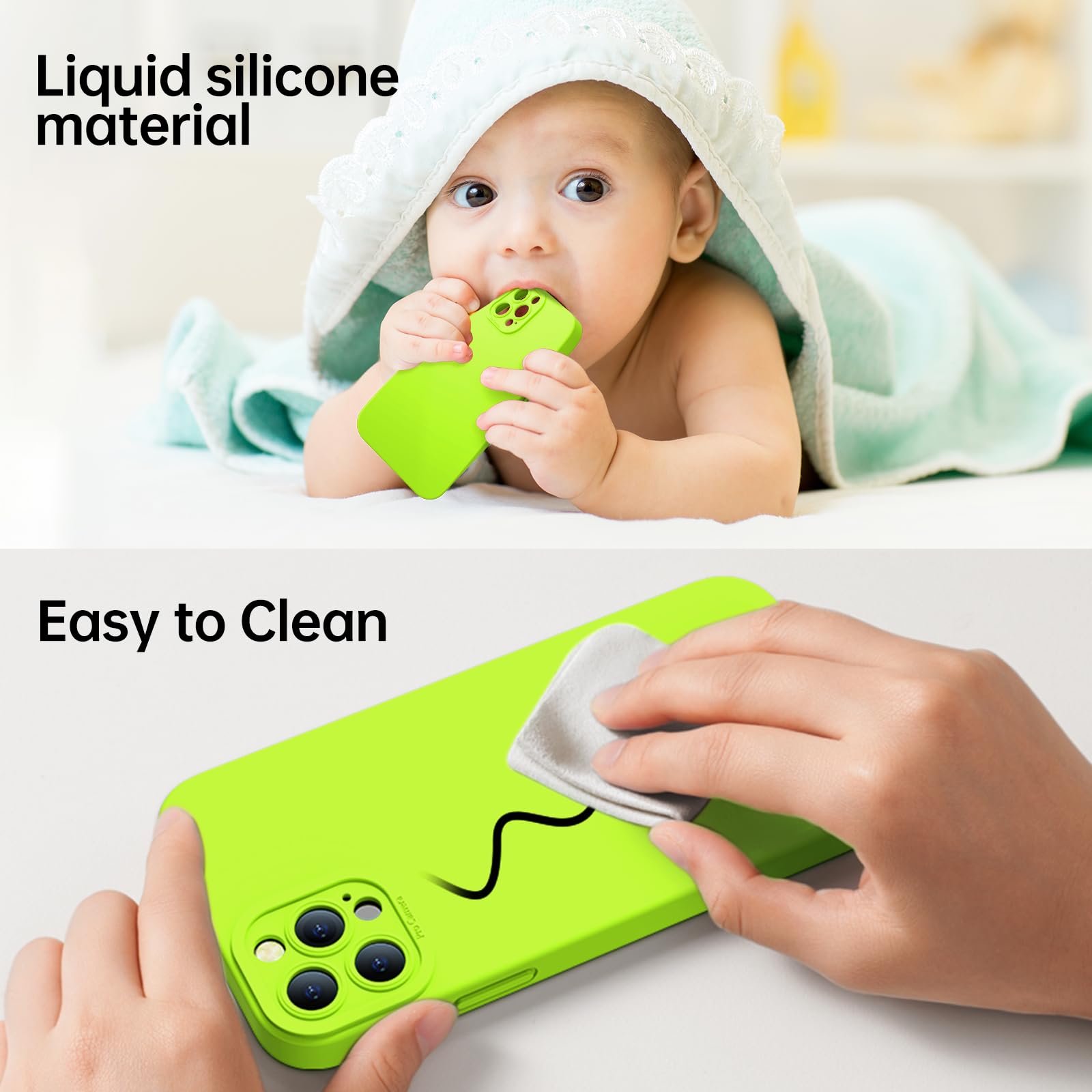 Kiresen Designed For Iphone 13 Pro Case   Upgraded Enhanced Camera Protection   Soft Microfiber Lining Inside   Silicone Shockpr