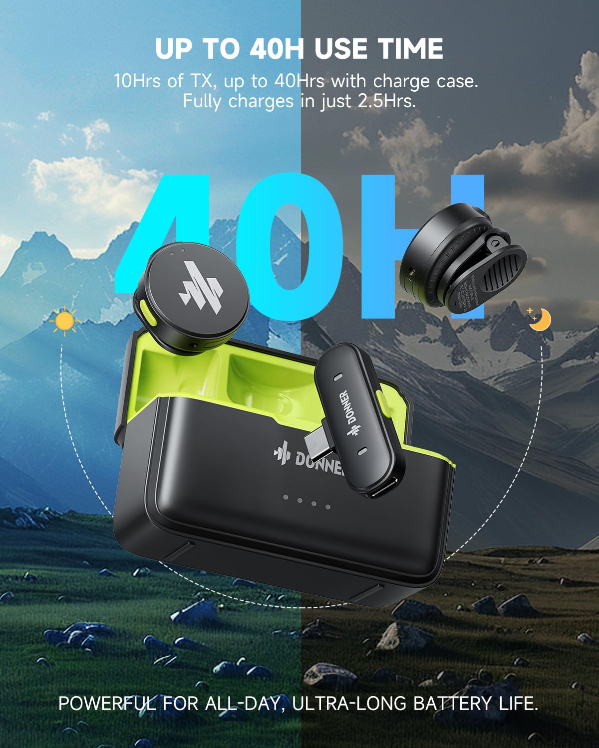 Donner Wireless Lavalier Microphone Vpm 20 Mobile Vesion For Usb C Iphone Ipad Android, With Charging Box, Dual Channels Mics, P