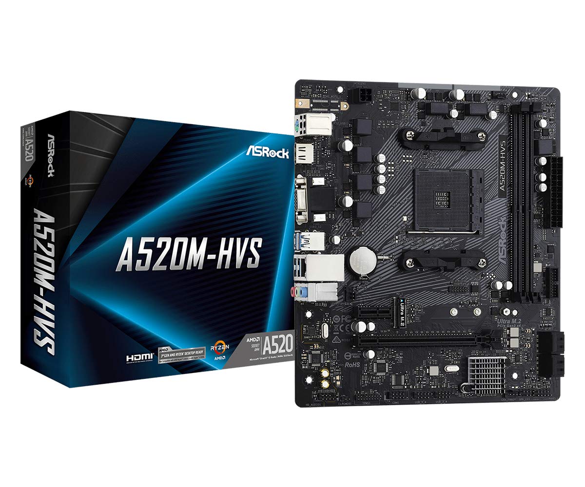 ASRock AMD A520 Socket AM4 Micro ATX DDR4-SDRAM Motherboard
