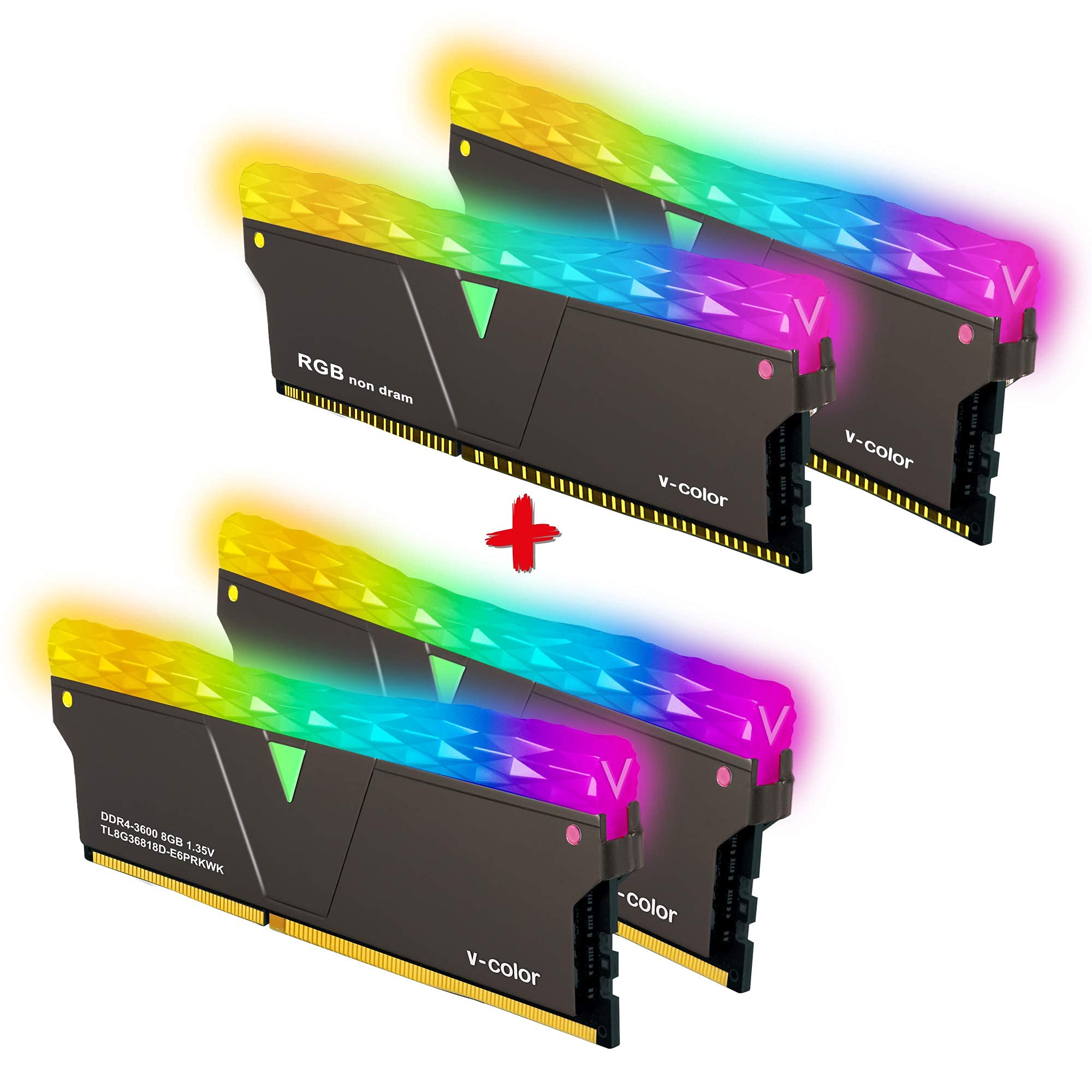 V-Color Prism Pro RGB DDR4 16GB (2x8GB) 3600MHz RAM Kit with RGB Filler