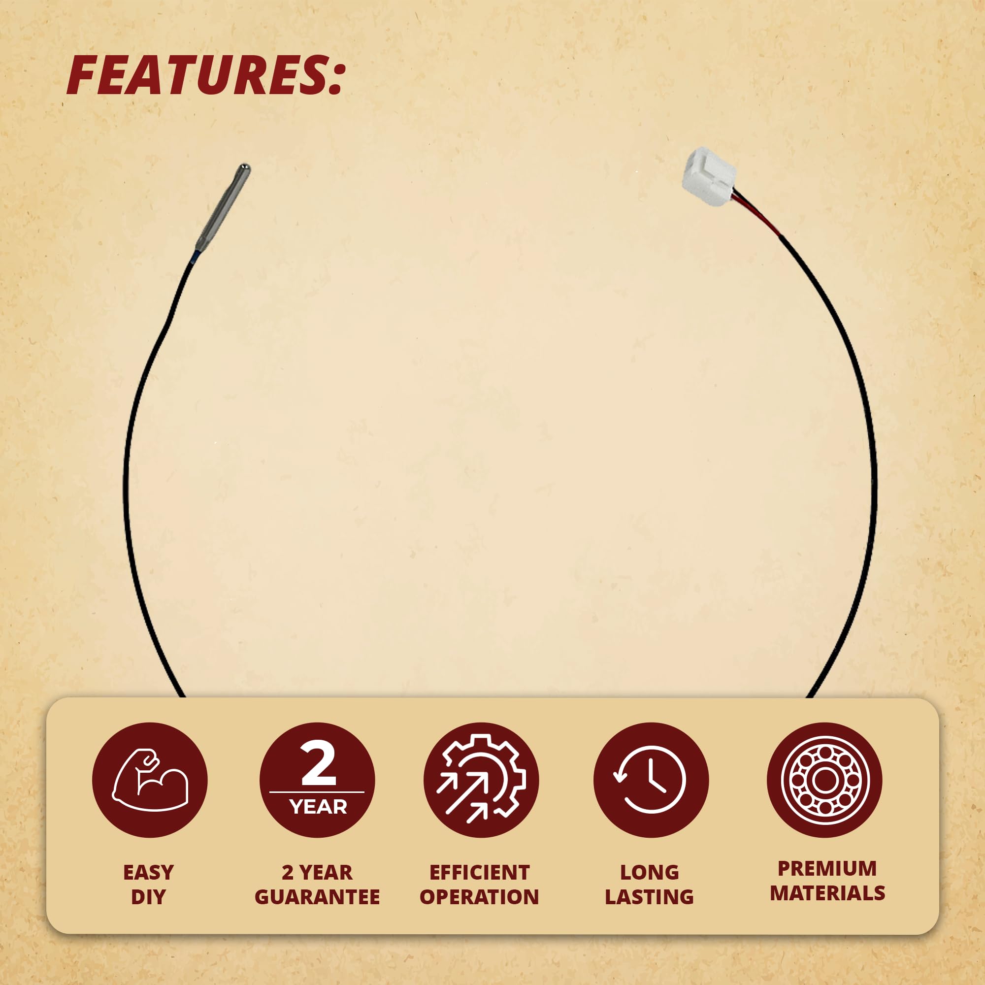 Quadrafire, Pleasant Hearth, Pelpro Srv7000 669 Replacement Exhaust Probe Models Mt Vernon E2 Outfitter I/Ii Trekker Ph35Ps Ph50