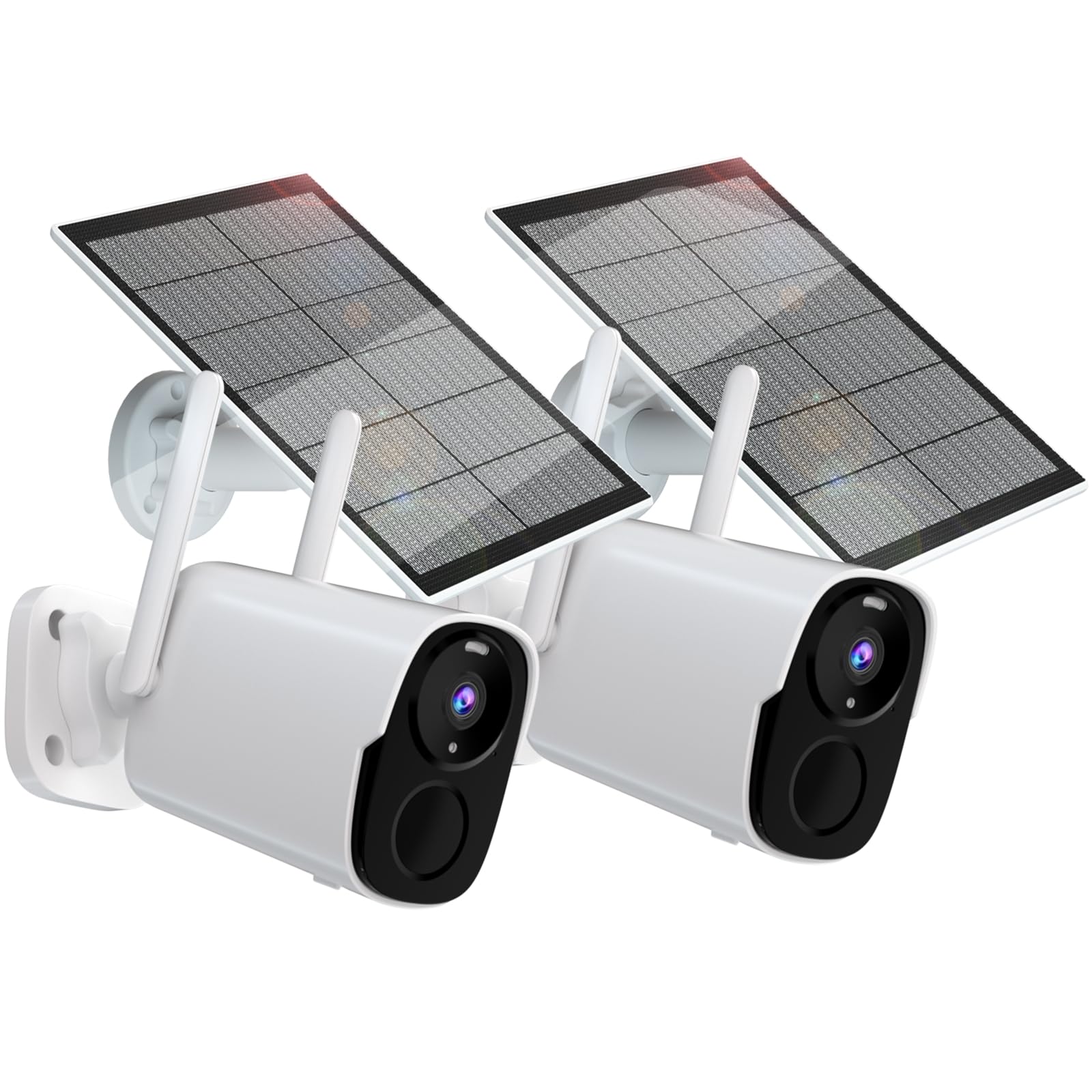 Rraycom Solar Camera Security Outdoor, Solar Powered Wifi System Surveillance Camera With 2K Color Night Vision, 2 Way Talk, Spotlight & Siren, Compatible With Alexa