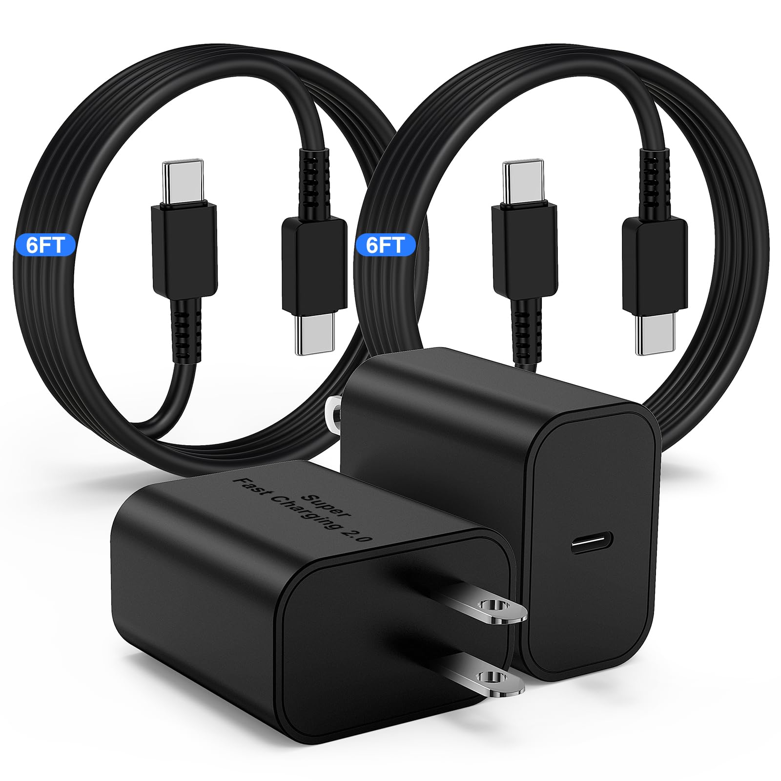 45W Usb C Charger For Samsung Charger Fast Charging, Type C Charger Block &6Ft Usbc To Usbc Cable 2Pack For Galaxy S24 Ultra/S24