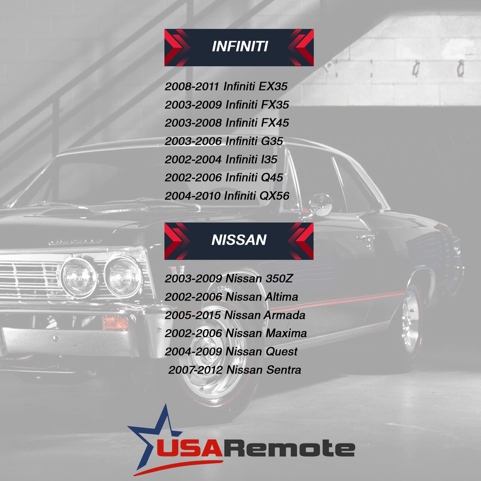 Key Fob Keyless Entry Remote Fits Nissan Altima Maxima 350Z Armada Quest Sentra / Infiniti Ex35 Fx35 Fx45 G35 I35 Q45 Qx56 (Kbra