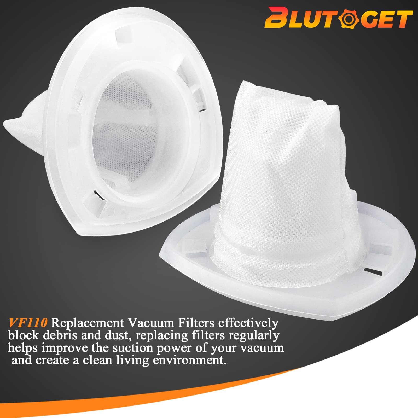 6 Pack Vf110 Vacuum Filter Compatible For Black And Decker Hand Vacuum Filter By Blutoget   Replaces Chv1410L Chv9610 Chv1210 Ch