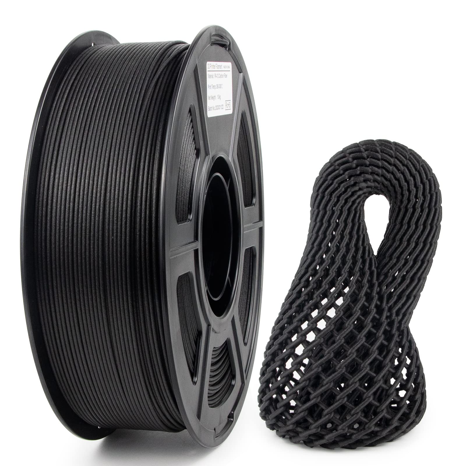 IEMAI PA12 CF 3D Printer Filament 1.75mm Black 1kg, Carbon Fiber Reinforced Nylon 12, 145 C Heat Resistant, High Strength & Rigi