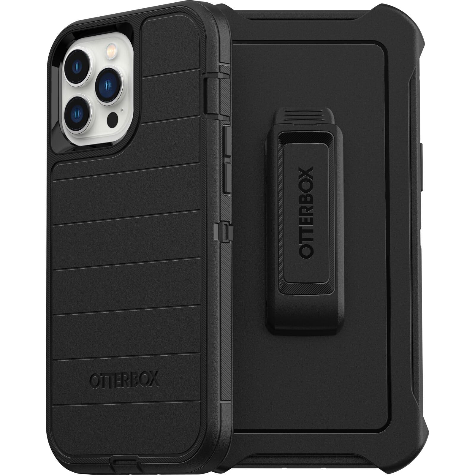 Otterbox Iphone 13 Pro Max & Iphone 12 Pro Max Defender Series Case   Black, Rugged & Durable, With Port Protection, Includes Ho
