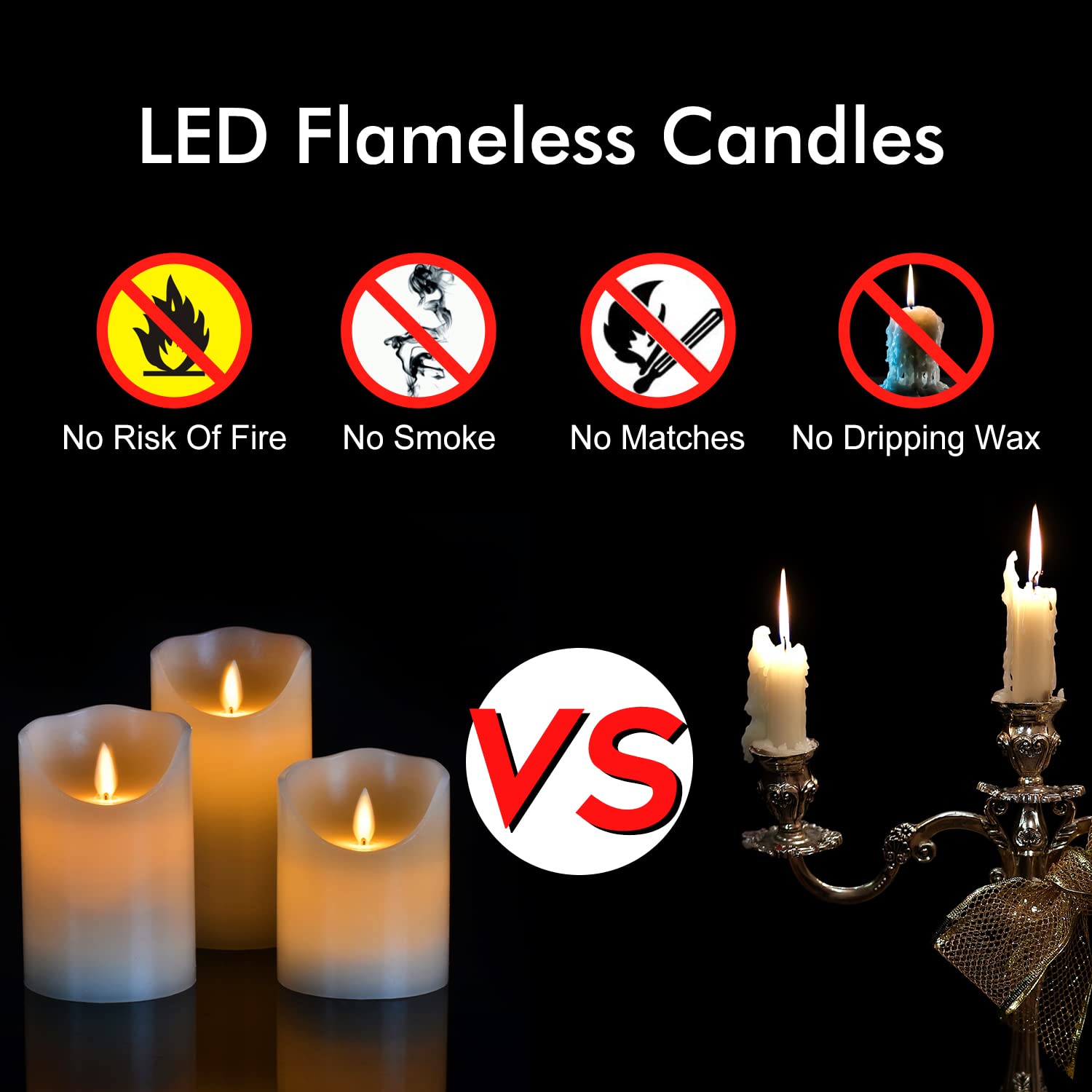 Antizer Flameless Led Candles 4 5 6 Set Of 3 Dripless Real Wax Pillars Include Realistic Flames And 10-Key Remote Control With 2