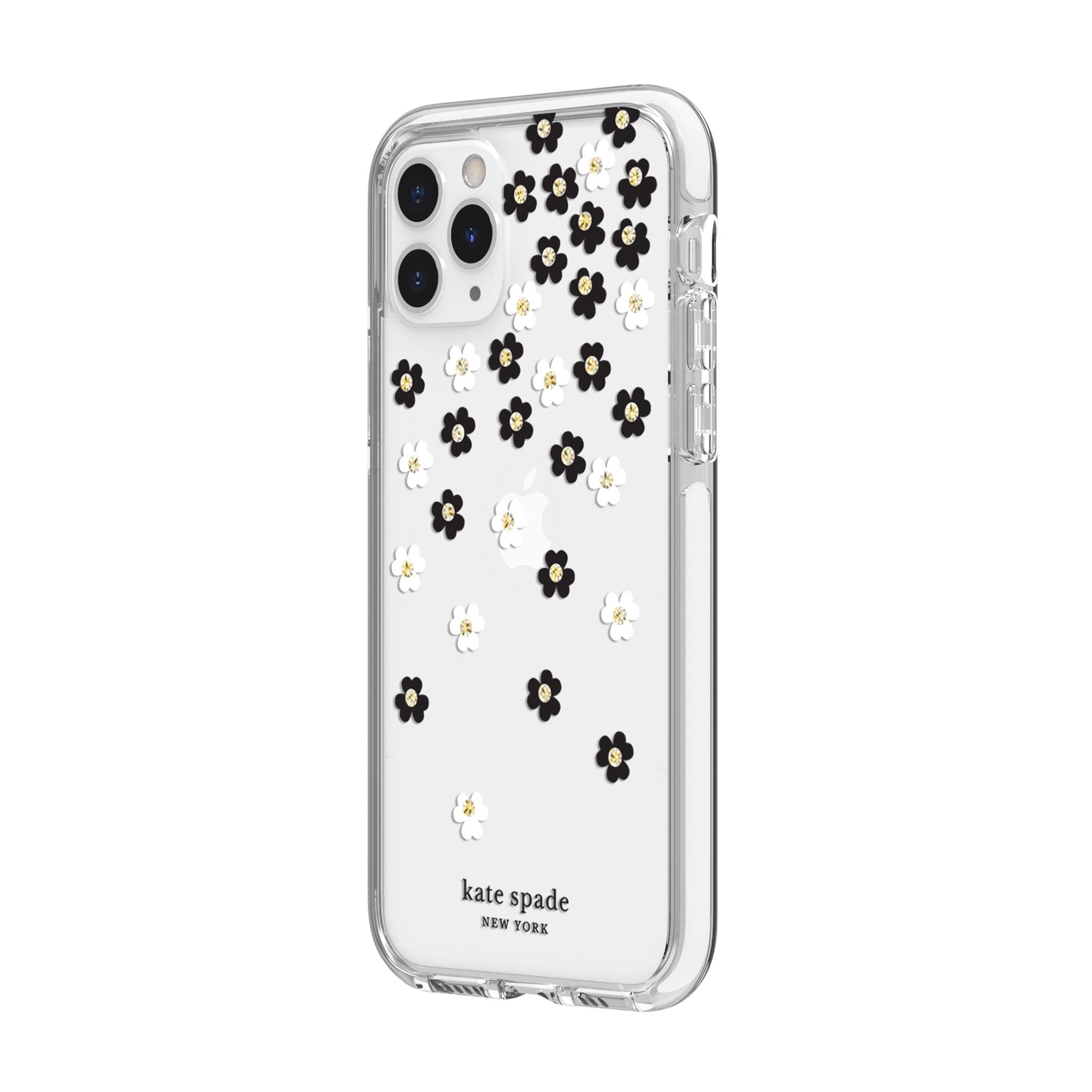 kate spade new york iPhone 11 Pro Scattered Flowers Case - Polyurethane, Shock-Absorbent, Hardshell, Gold Gems