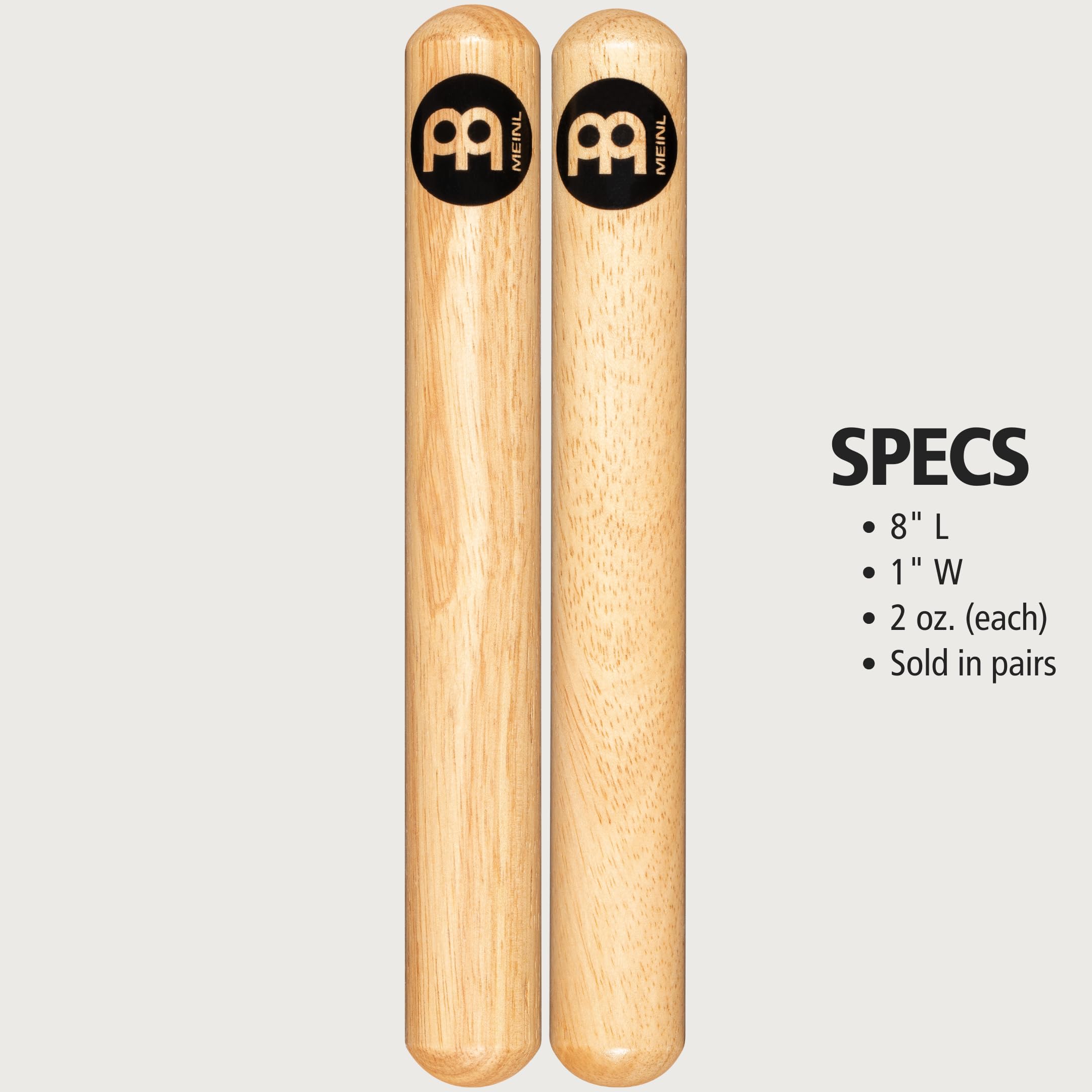 Meinl Percussion Classic Hardwood Claves Musical Instrument Sticks � Not Made In China � For Live, Studio And Classrooms, 2 Year Warranty (Cl1Hw)