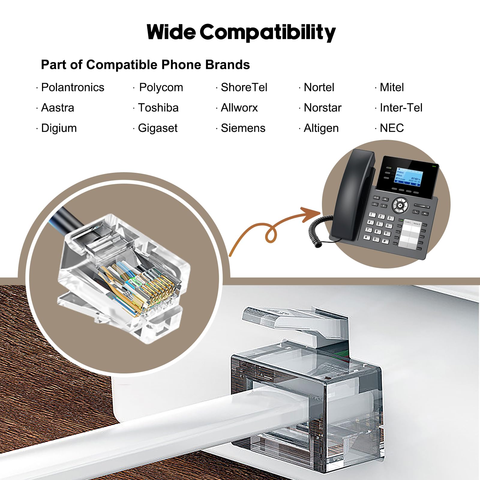 Beebang Phone Headset With Rj9 Jack For Call Center Deskphone, With Mic Mute Volume Controller, Mono Office Landline Telephone H