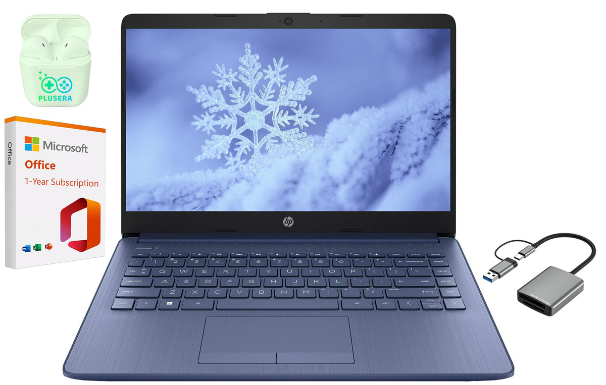 Hp 14'' Led Business Laptop Computer, 8Gb Ram 64Gb Emmc, Intel Quad-Core N4120 Processor, Windows 11 S Laptop With 1-Year Micros