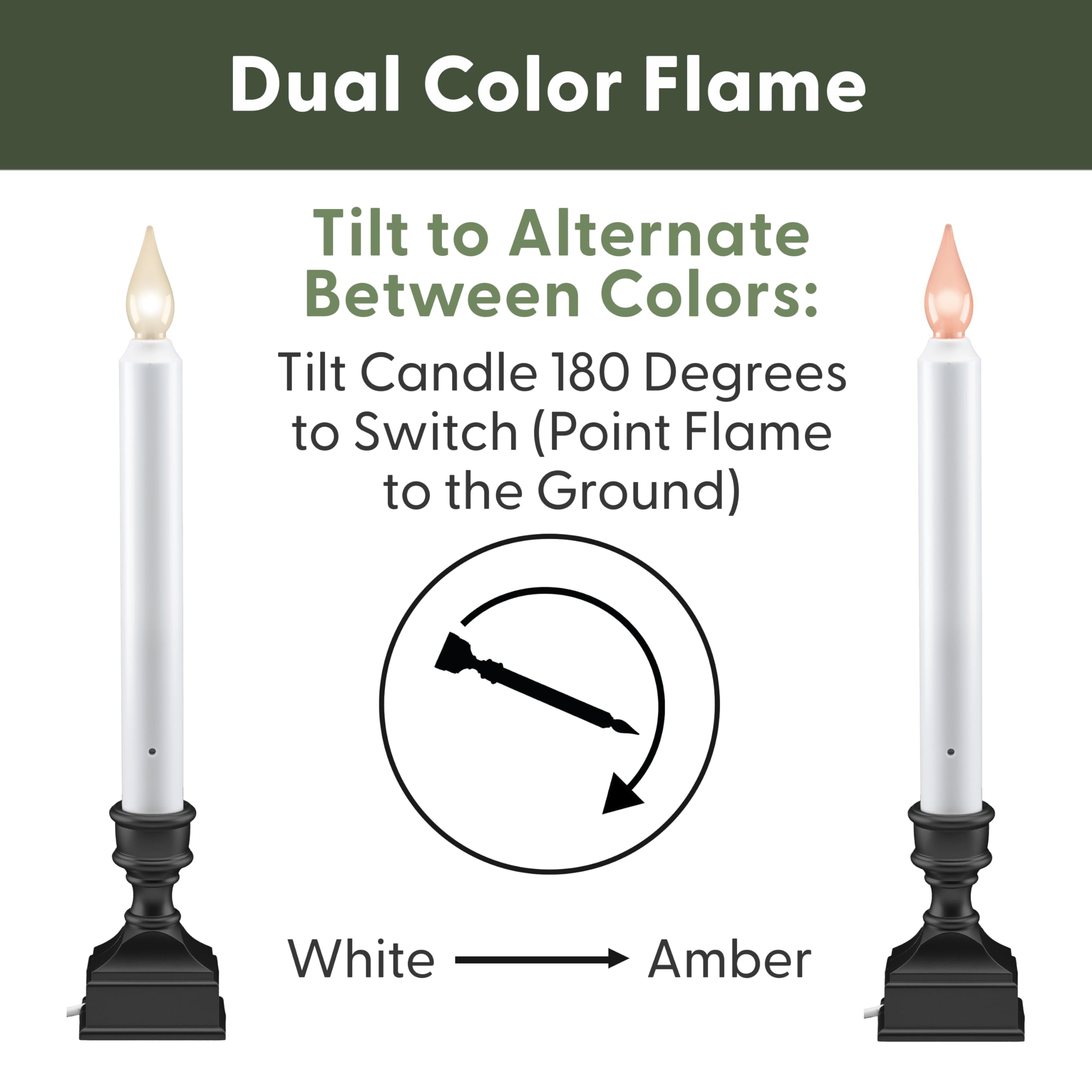 612 Vermont Led Electric Window Candles With Bright Hot Spot, Sensor Dusk To Dawn, Flicker Flame Or Steady On, Usb Low Voltage A