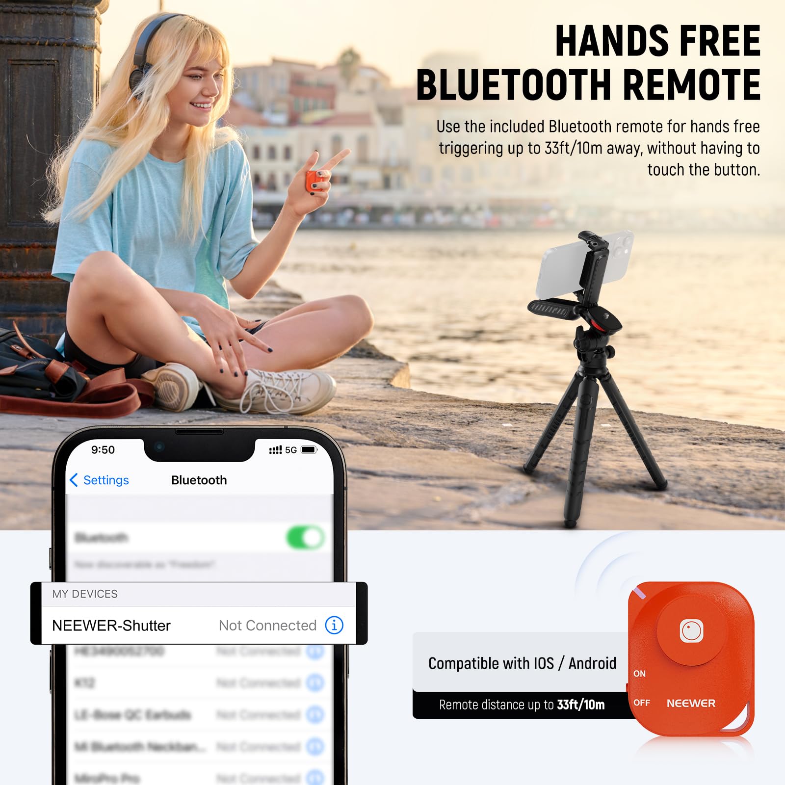 Neewer Mini Flexible Tripod For Iphone & Camera With Remote/Handle/Phone Holder/Action Camera Adapter, Portable Pocket Desk Trip