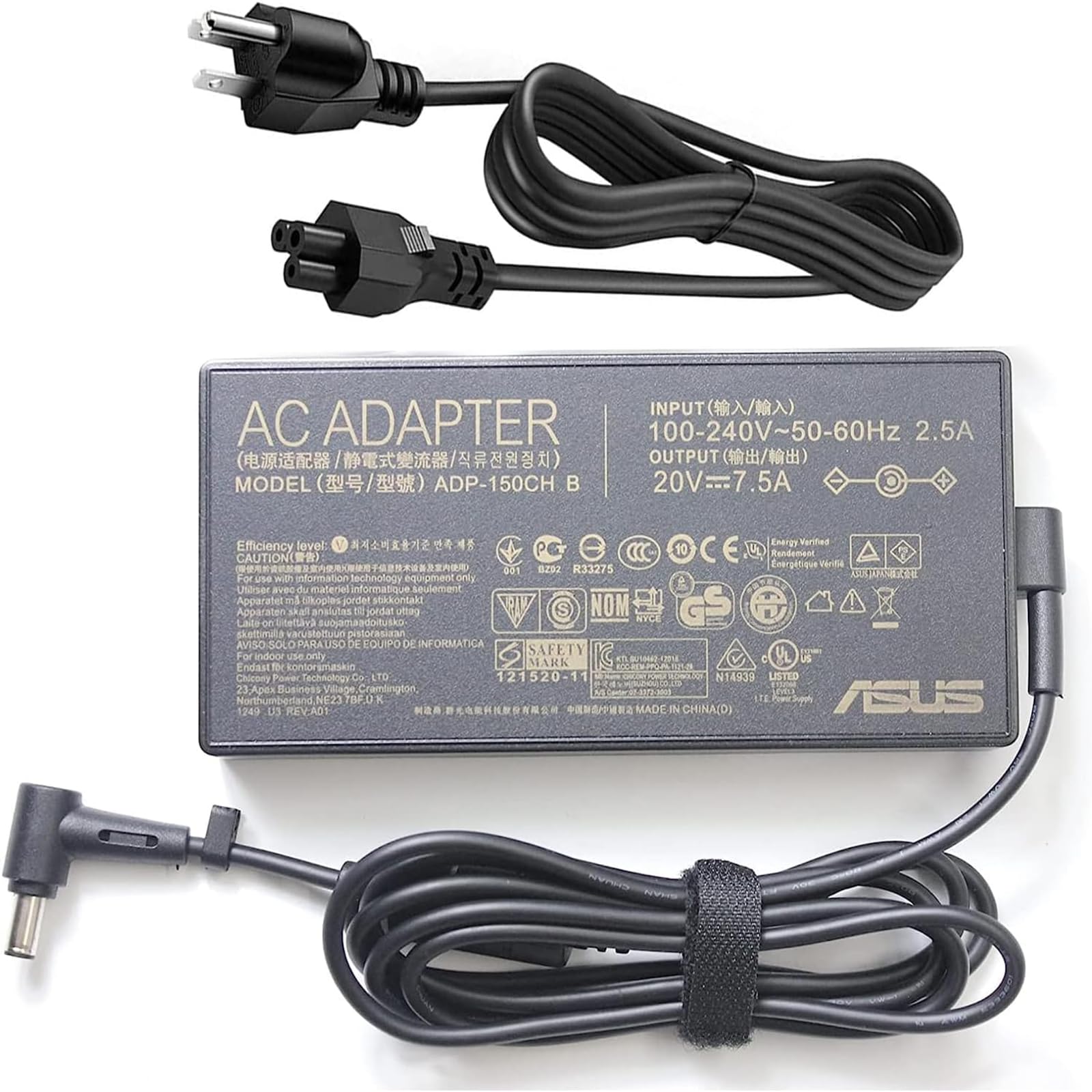 150W 20V 7.5A 6.0X3.7Mm Ac Adapter Fit For Asus A18 150P1A 150W Tuf Gaming Fa506 A17 Fa706 Fx505Gt Fx705Gt Tuf Gaming Fx705Gm Ro