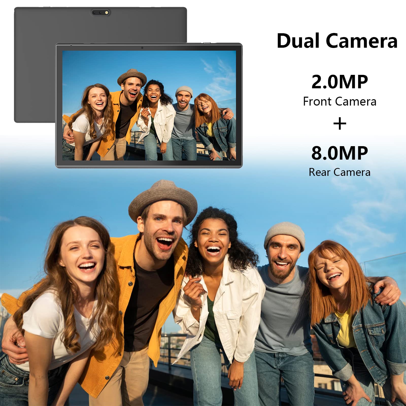 Novojoy Tablet 10 Inch Tablet With Case Screen Flim Stylus, Android 11 Tablets, 32Gb Rom 2Gb Ram, Quad Core Processor, 6000Mah B