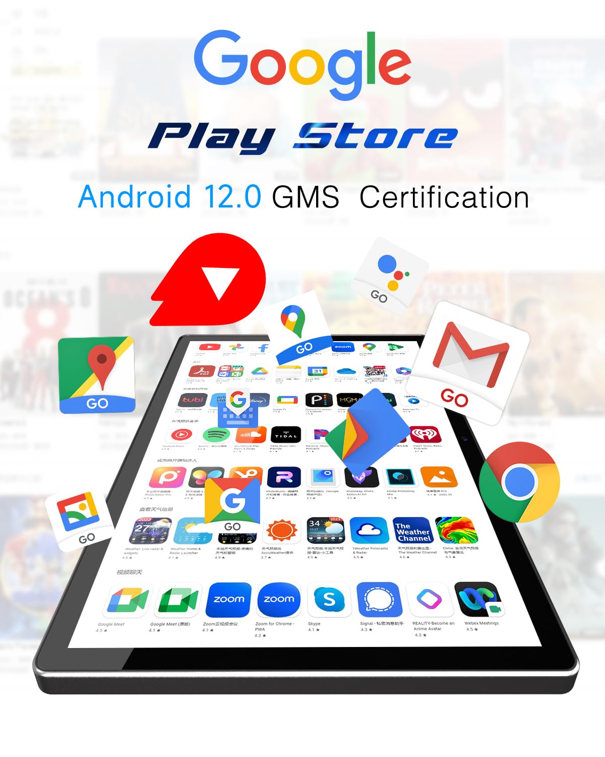 Android 12 Tablet 2 In 1 Tablet With Keyboard, 10.1 Inch Tablets Include Mouse Stylus Tempered Film, 2Gb Ram 32Gb Rom 512Gb Expa