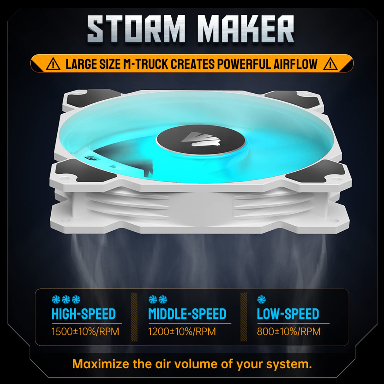 Asiahorse 140Mm Argb Pwm Fan, Triple Computer Case Fan With Advanced Hydraulic Bearing For Silent Operation, Standard 140 Mm Cas