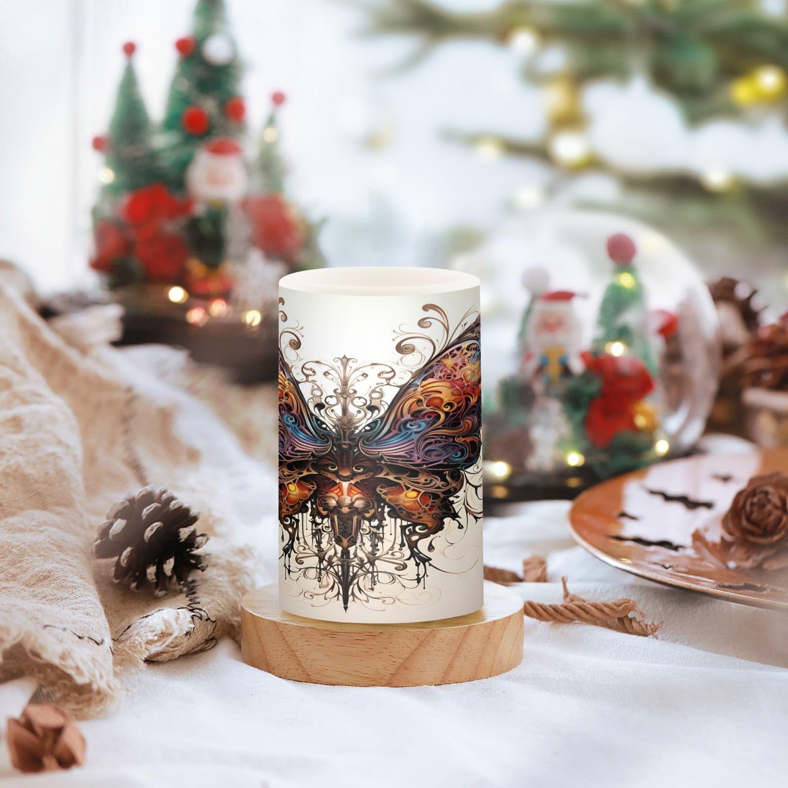 Alaza Butterfly Flickering Flameless Candles Battery Operated With Remote Timer,Tea Light Candles Led Pillar Votive Candles Set