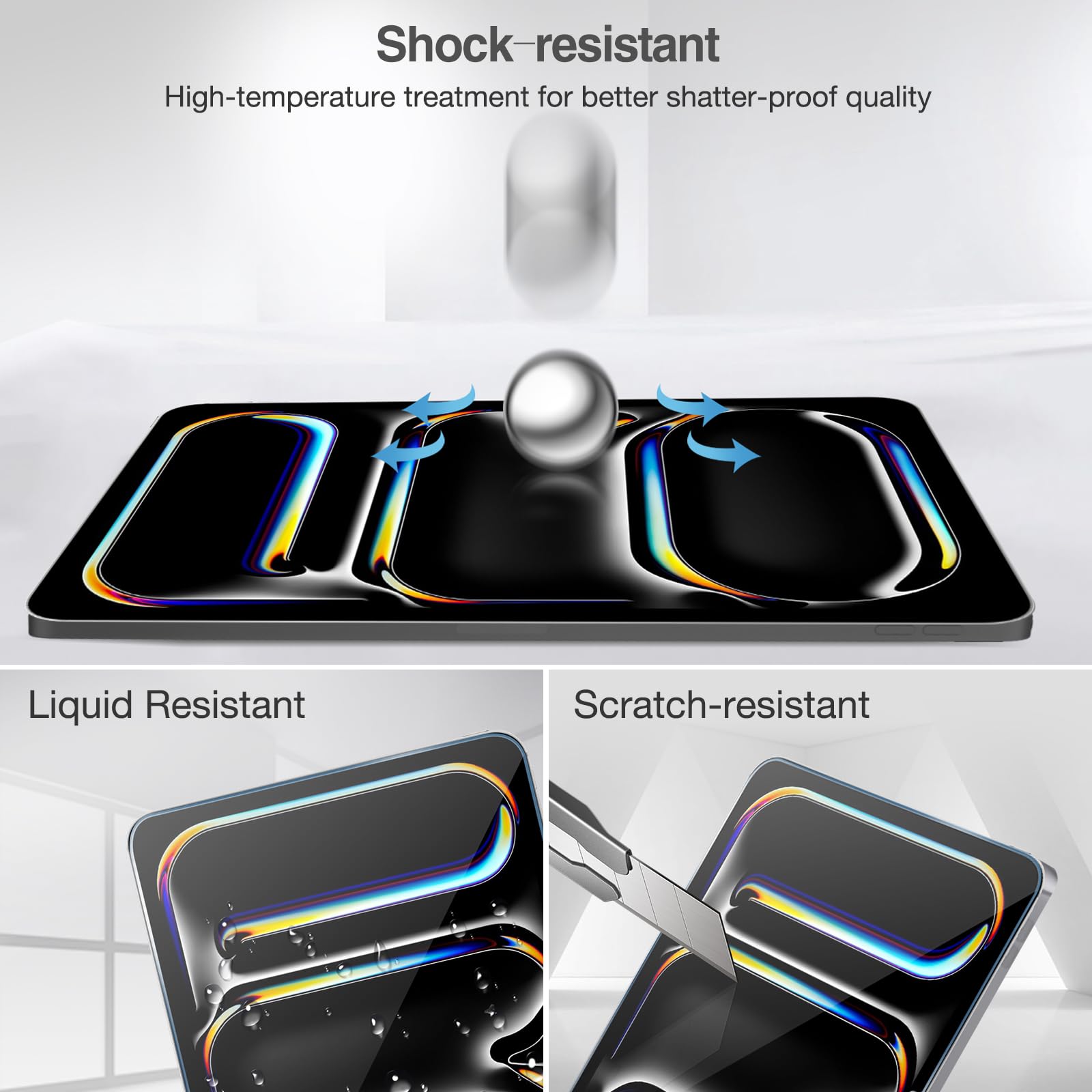 Procase Screen Protector For Ipad Pro 13 Inch(M4)/ Ipad Air 13 Inch(M2) 2024 Tempered Glass Screen Saver Protective Film Guard