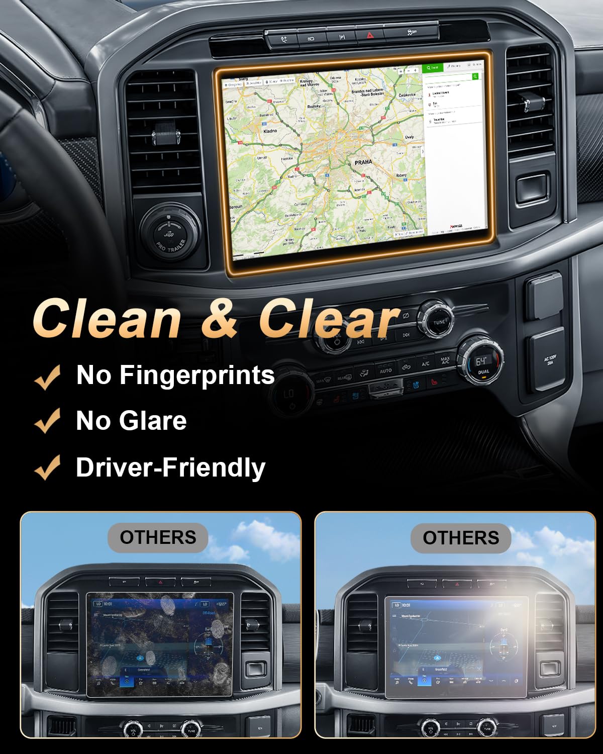 Ecozen Screen Protector 2 Pcs Compatible With 2021 2024 Ford F150 Lightning/Expedition, Nano Film Navigation Screen Protector 12