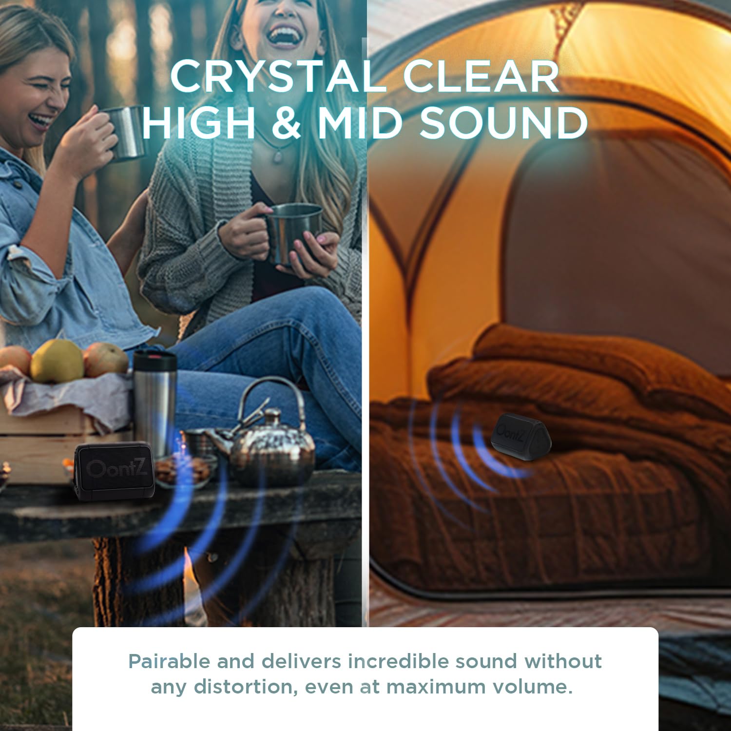 Oontz Solo Bluetooth Speaker   2 Pack, Surprisingly Loud Volume & Bass, 100 Foot Wireless Range, Ipx7, Compact Size Portable Travel Speaker By Cambridge Sound Works (Black)