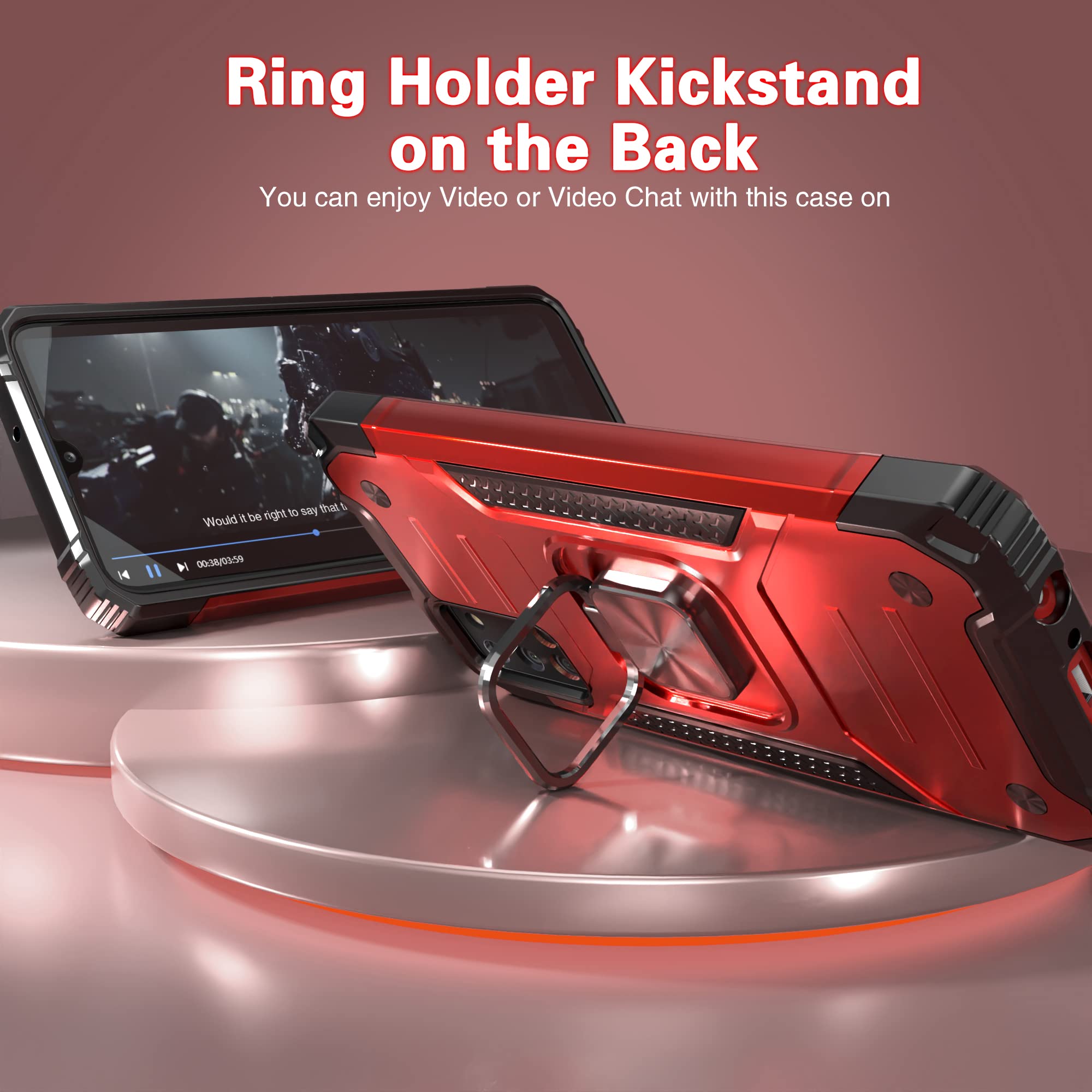 Idystar For Galaxy A02S Case With Screen Protector,For Galaxy A02S Case,Shock Absorption Heavy Duty Drop Test Slim Cover With Ki