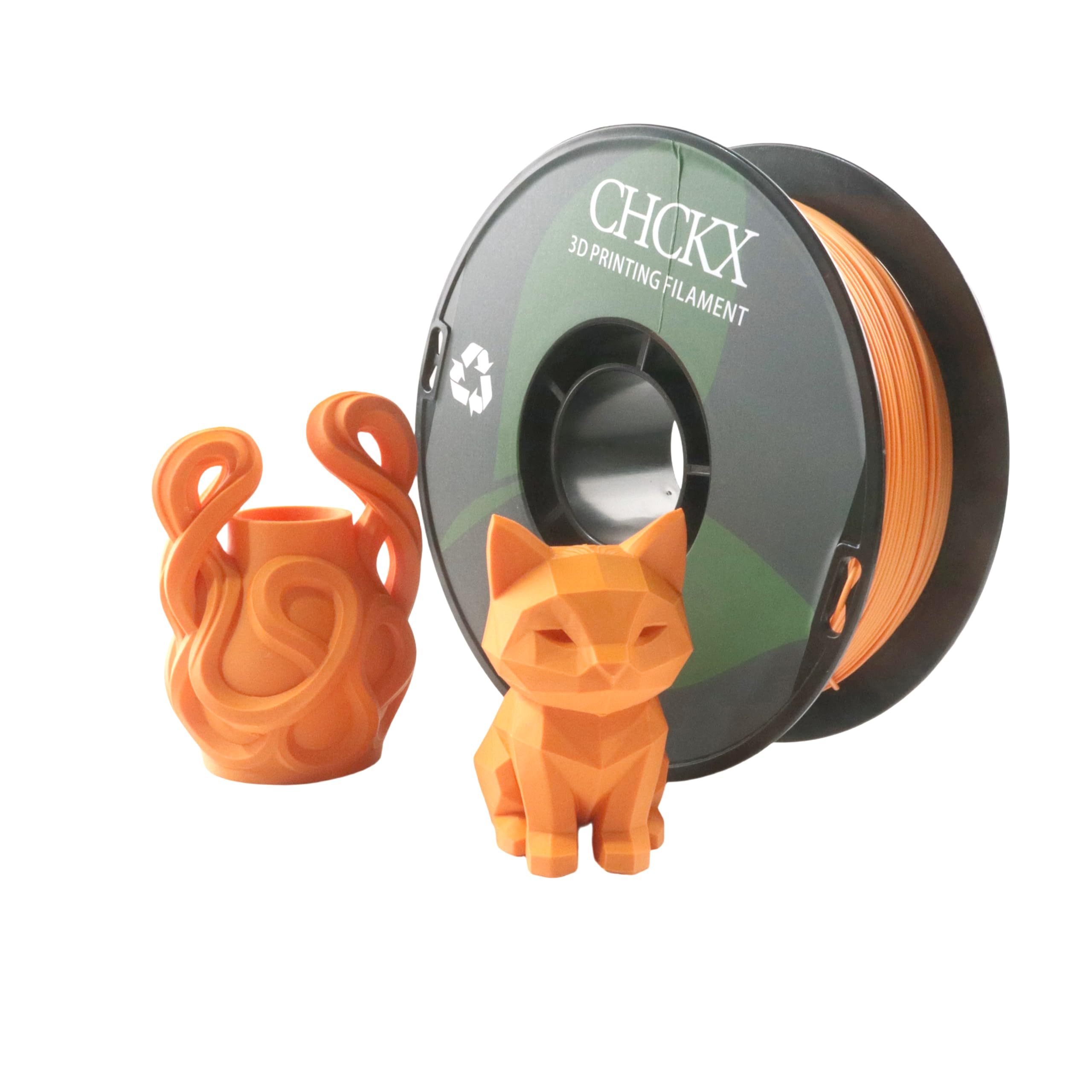 CHCKX Matte PLA 3D Printer Filament, 1KG Spool(2.2lbs) 1.75mm PLA Gradient Filament for Most FDM 3D Printers,Sun Orange