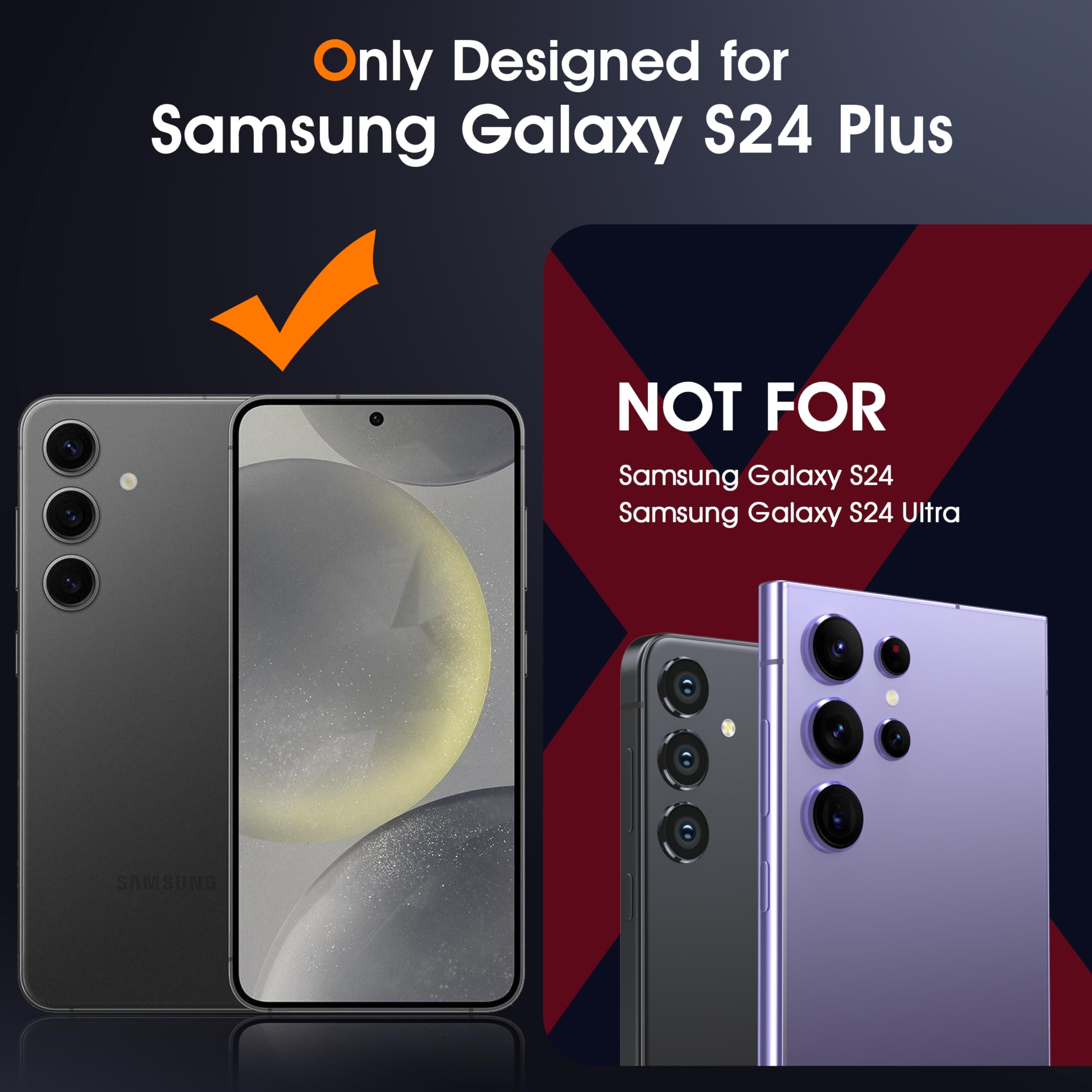 Oneagle For Samsung Galaxy S24 Plus Case Clear,[30X Anti Yellowing] Galaxy S24+ Plus Phone Case With Hard Back & Soft Edge,[15Ft