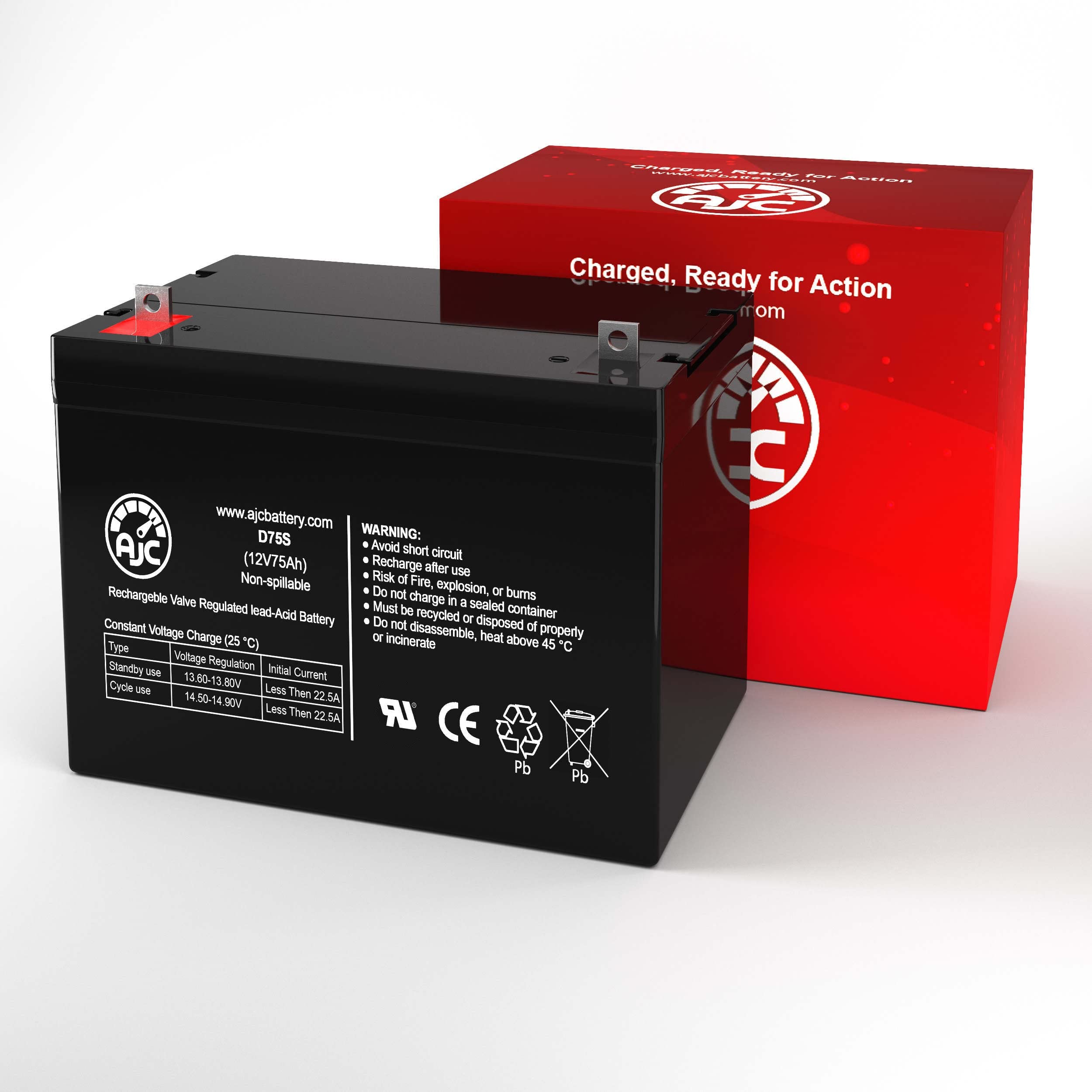 Ajc Pride Mobility Pursuit Xl Sc714 12V 75Ah Mobility Scooter Battery   This Is An Brand Replacement