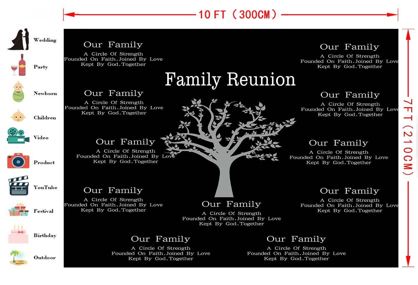Family Reunion Backdrop For Photography Our Family Themes Moving Reunion Background For Party Photography Meetsioy 10X7Ft