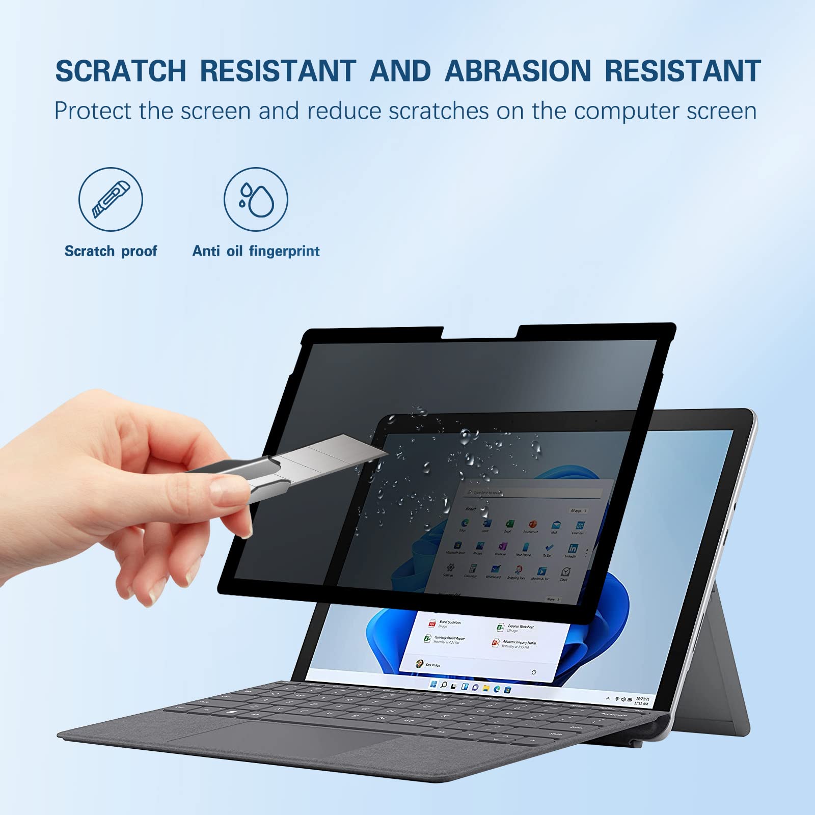 Privacy Screen Protector Compatible For Microsoft Surface Pro X,Surface Pro 8,Surface Pro 9,Surface Pro 10(Released In 2024) Ful