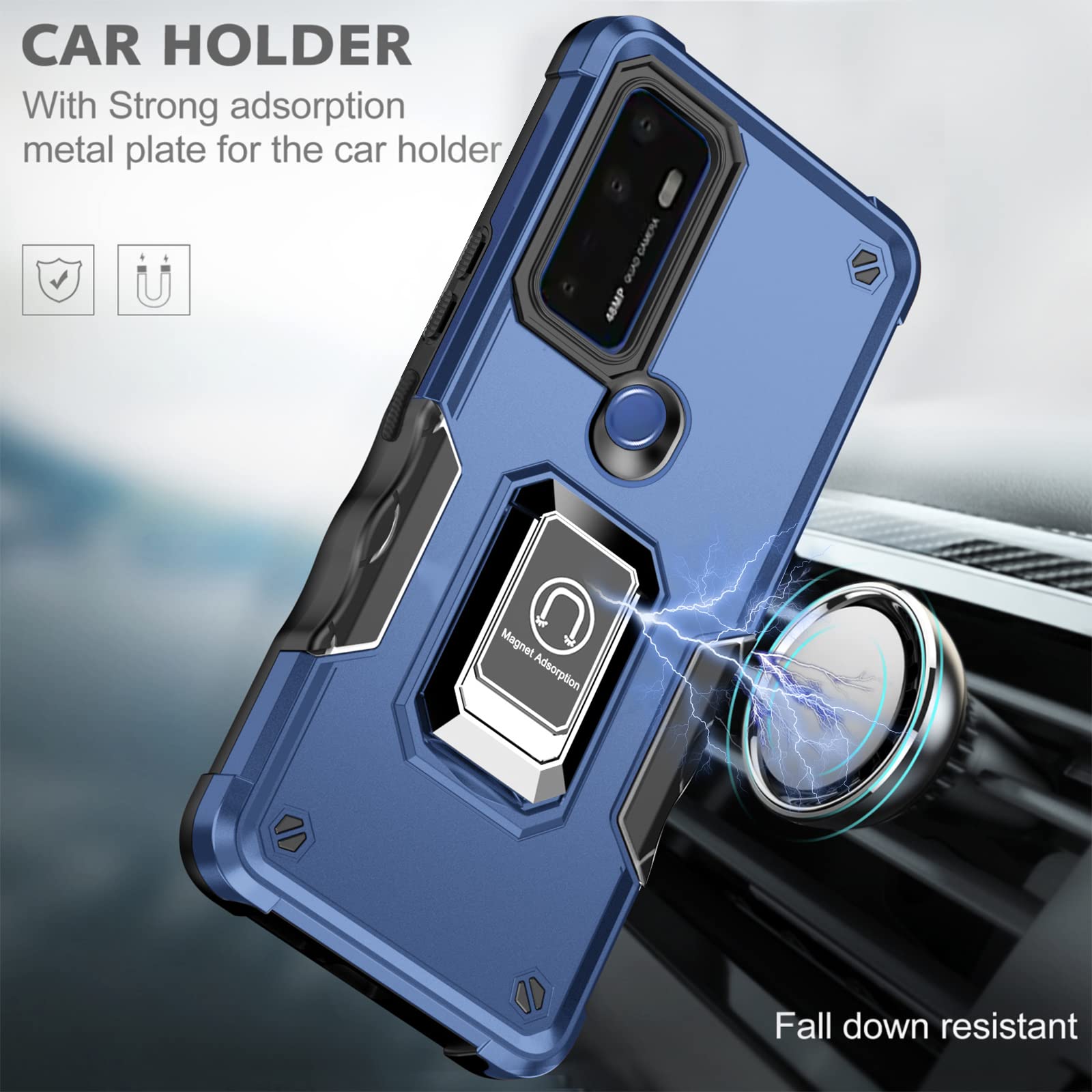 Lokyoo For Cricket Dream 5G/ At&T Radiant Max 5G/ Cricket Innovate 5G Case, With [2 Pcs] Tempered Glass Screen Protector, Milita