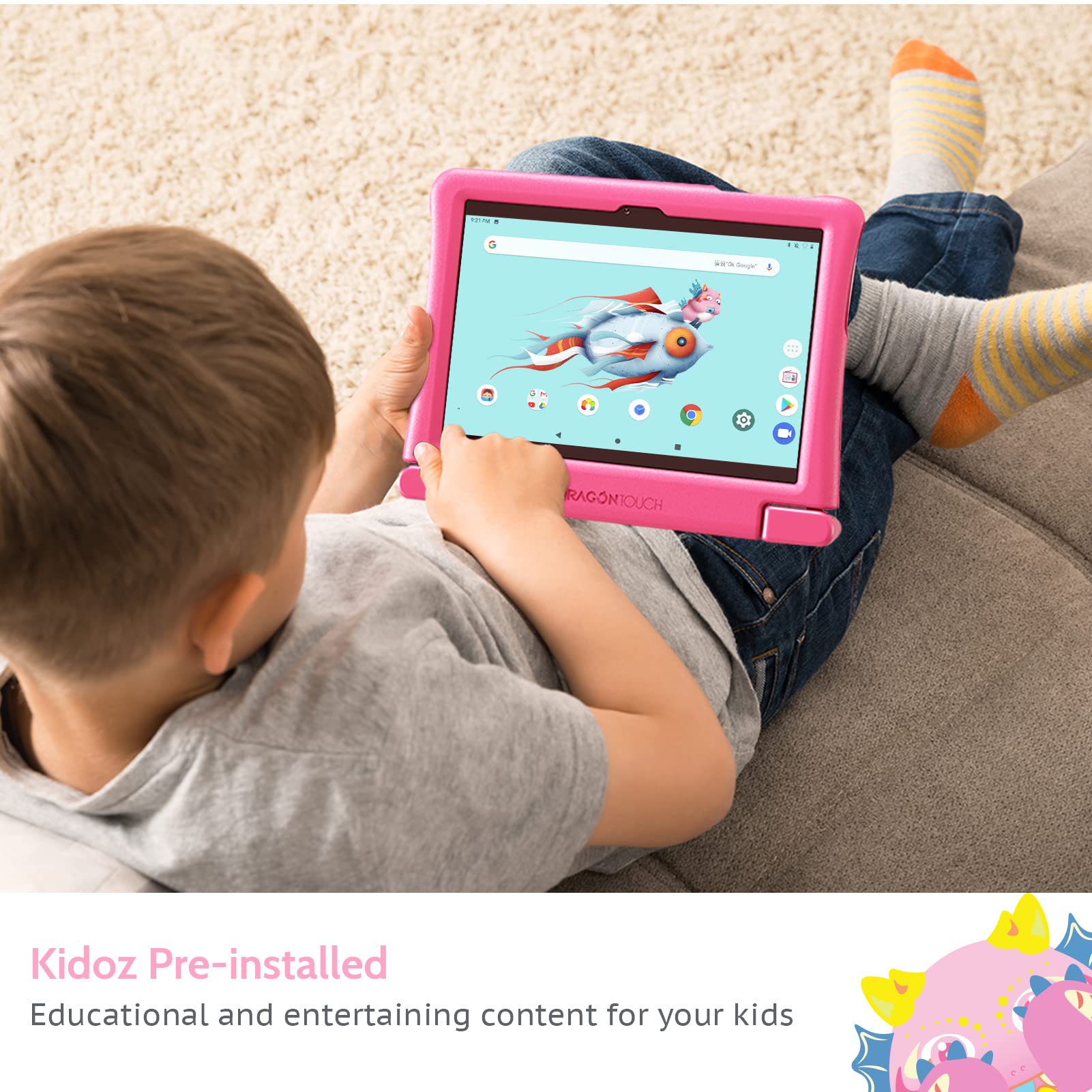 Kids Tablet 10 Inch Ips Hd Display Android Tablets With 32Gb Storage, 2Gb Ram, Quad Core Processor, Kidoz Pre Installed, Kid Pro