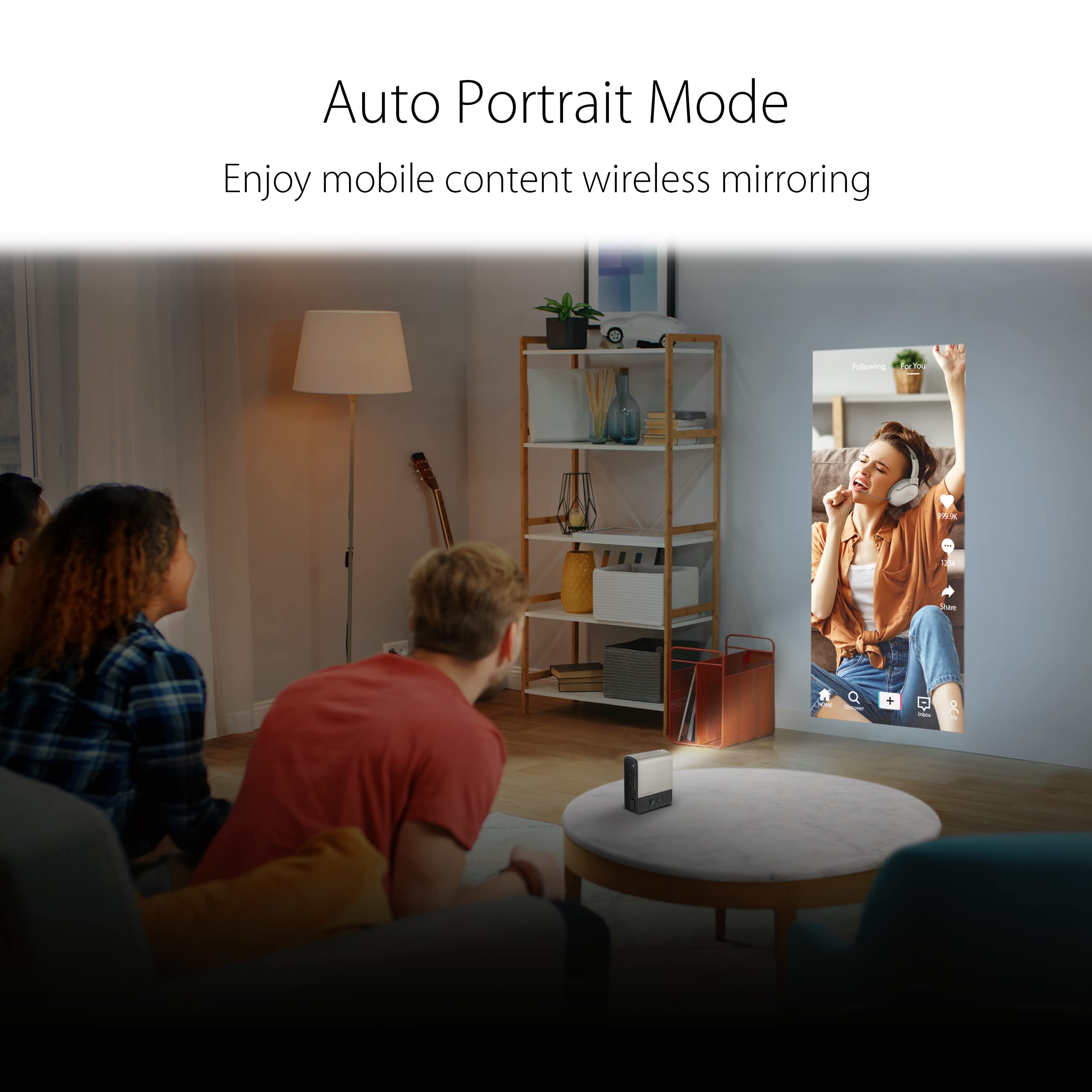 Asus Zenbeam E2 Mini Led Wireless Portable Projector - Mini Projector For Smartphone Mirroring, Built-In Battery & Speakers For