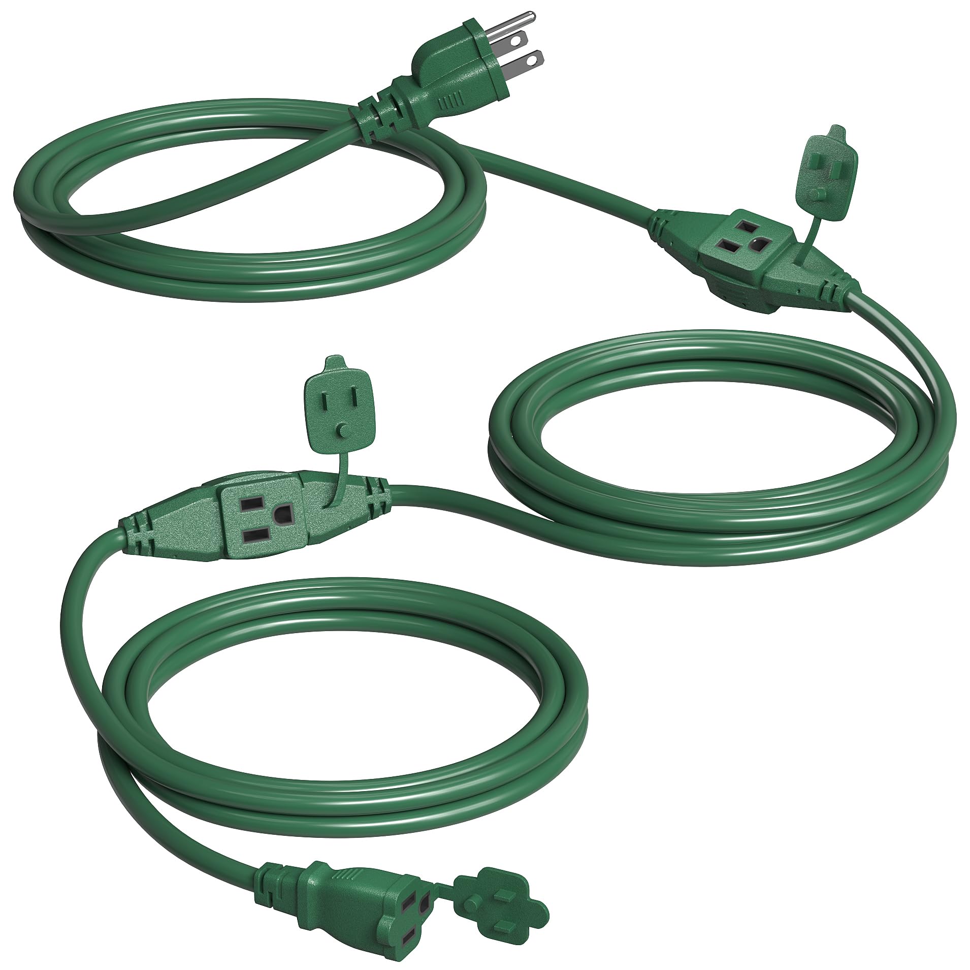 Suraielec 25 Ft Outdoor Extension Cord With Multiple Outlets, 3 Outlet Multi Plug Power Cord, 16/3 Gauge Sjtw, Weatherproof For