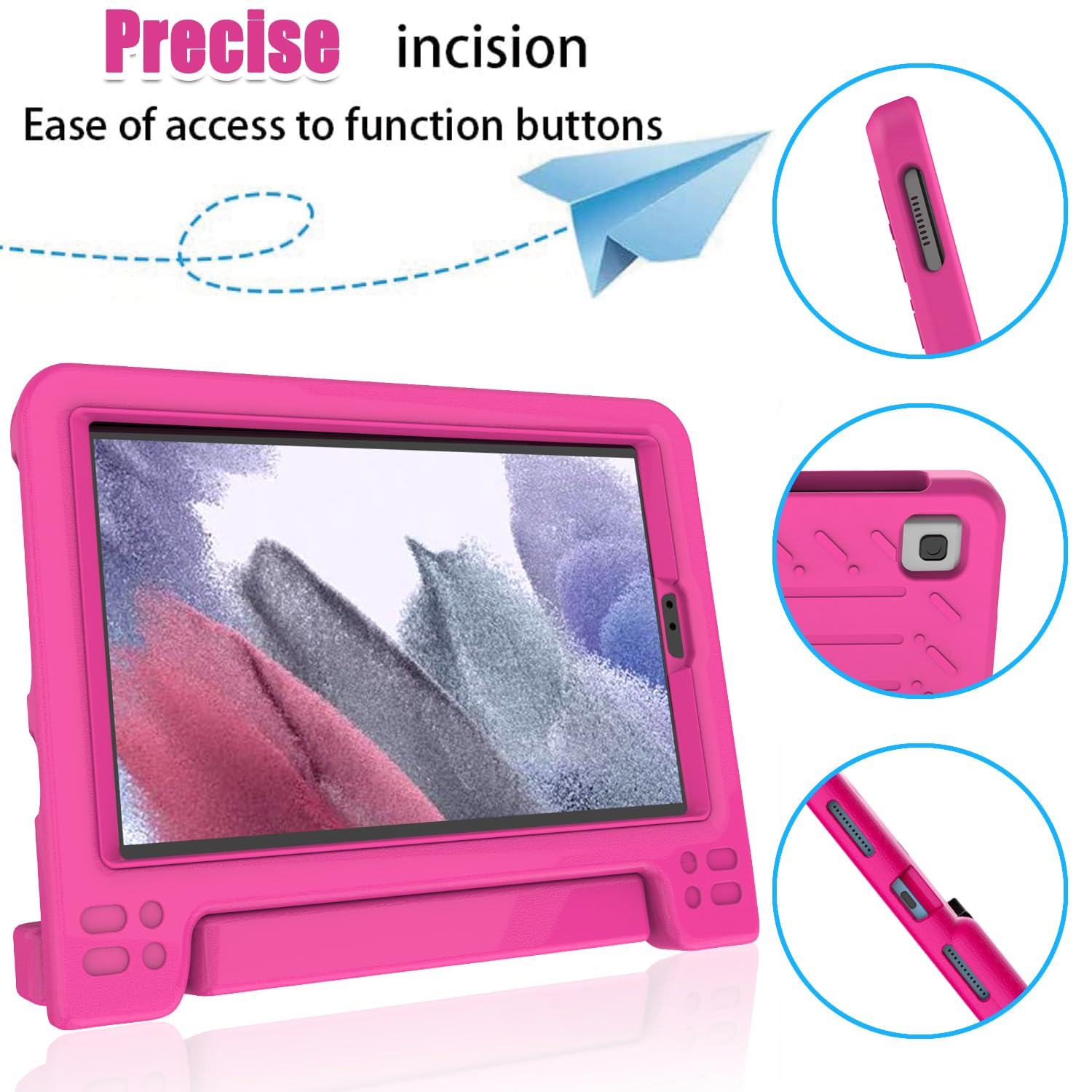 Bmouo Kids Case For Samsung Galaxy Tab A7 Lite 8.7 Inch 2021 - With Screen Protector, Shockproof Lightweight Convertible Handle