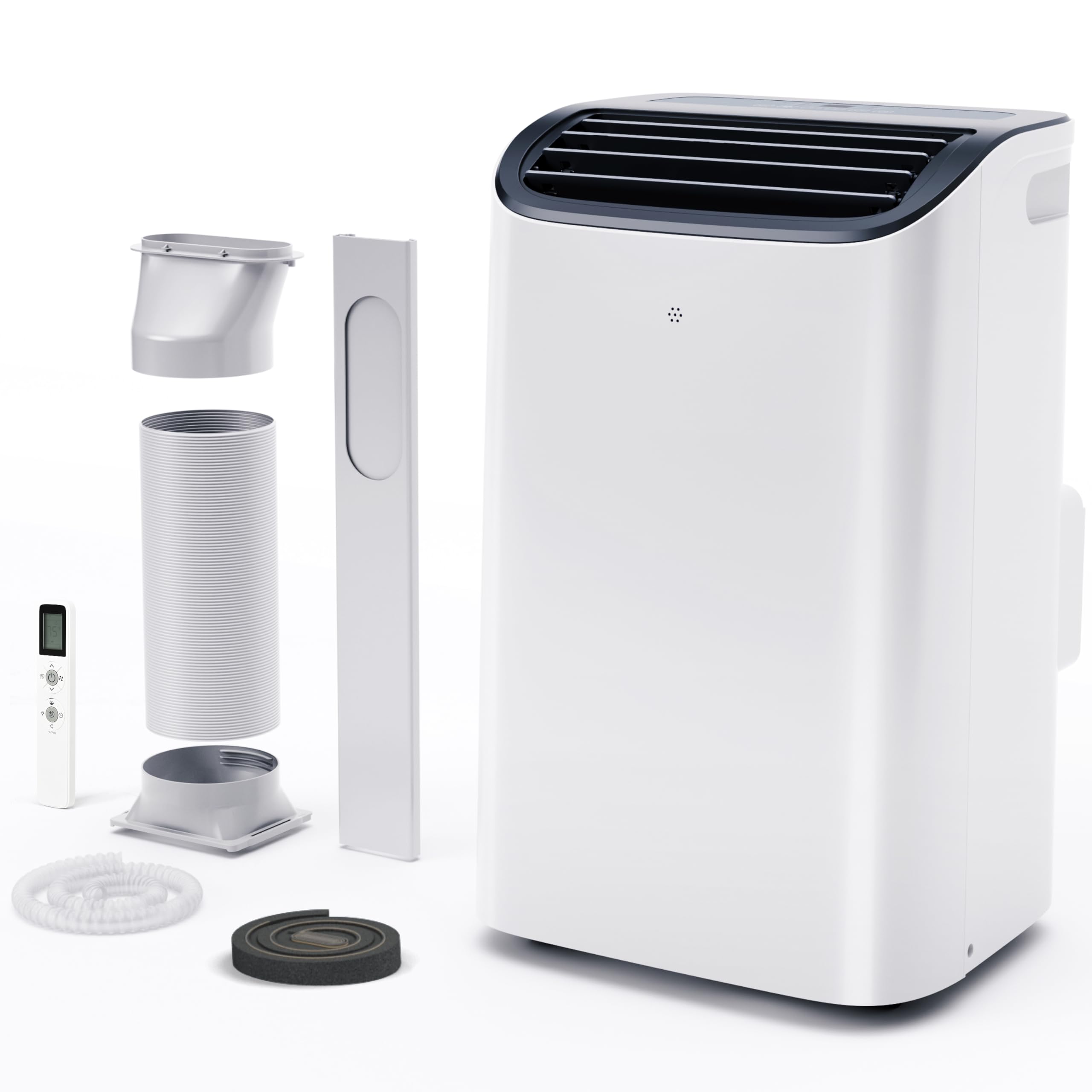 12000 Btu Portable Air Conditioner, 5-In-1 Quiet Portable Ac With Cool, Heat, Dry, Fan, Sleep Modes, Remote, Auto-Swing, Air Con