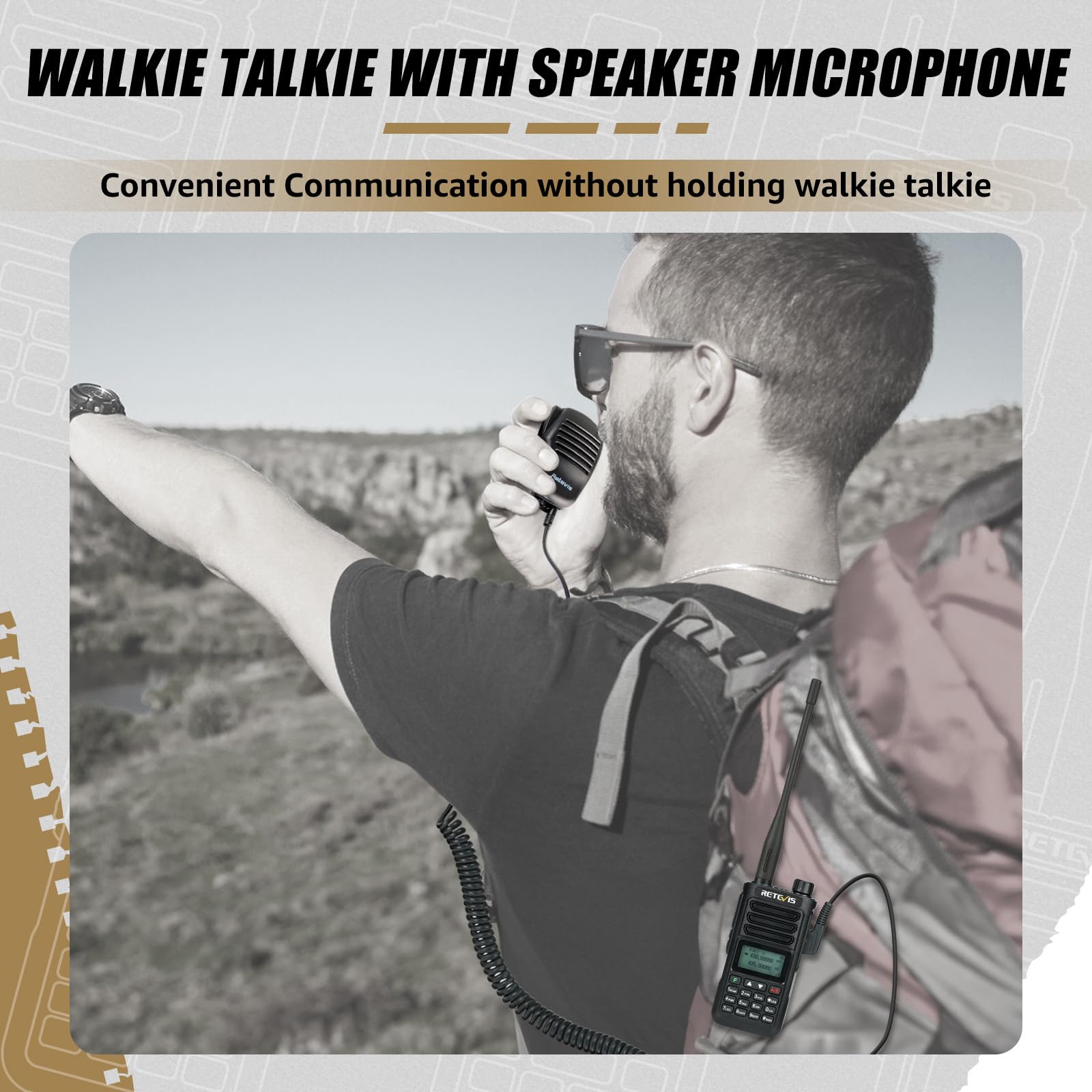 Retevis Ra89 Ham Radio Long Range, 10W Dual Band Radio With Speaker Mic, Chirp Compatible, Ip68 Waterproof, Dual Band Ham Radio Handheld With 2500Mah Usb C Rechargeable Battery