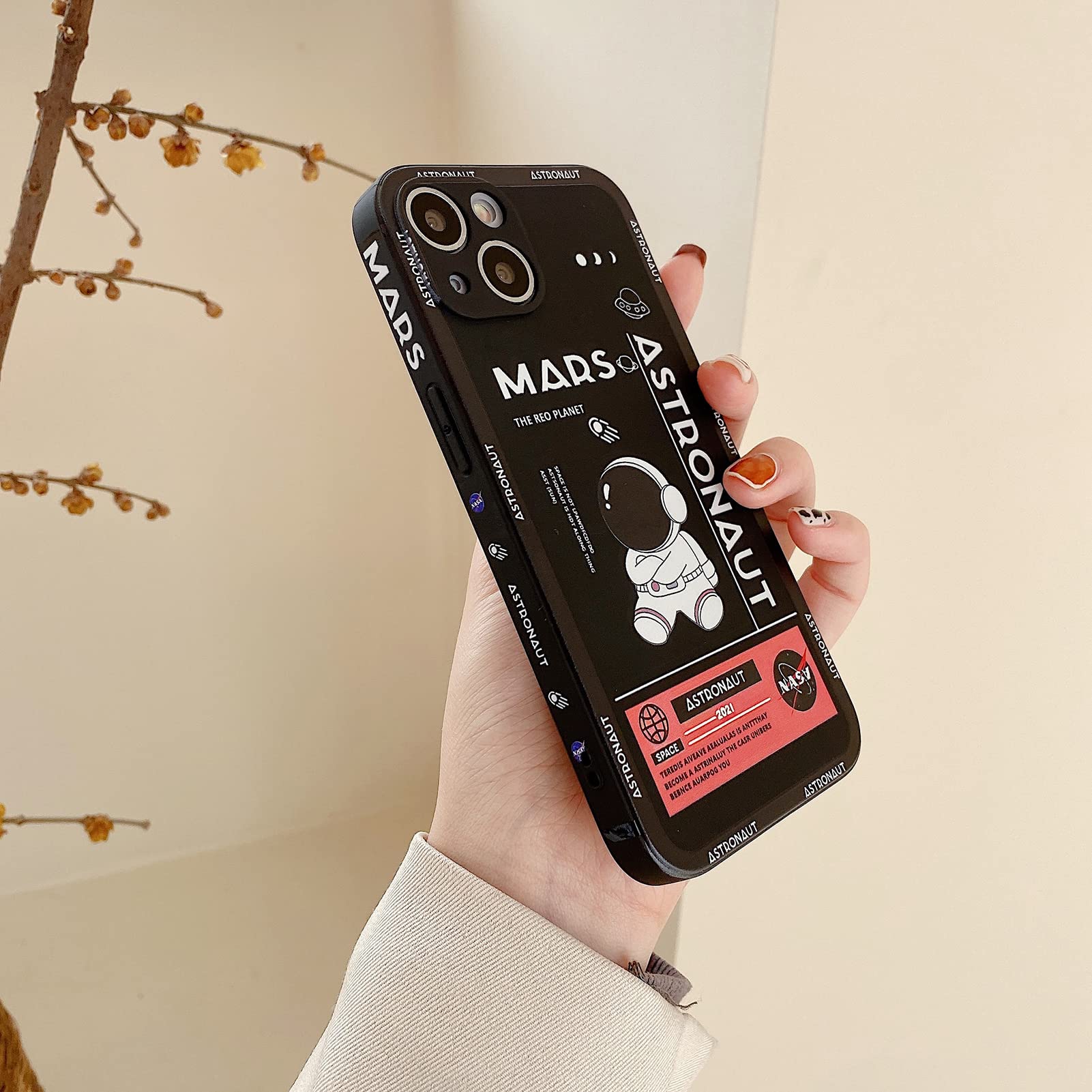 Yonds Queen Compatible With Iphone 11 Cute Case, Cool Cartoon Astronaut Space Mars Rocket Design Stylish Bumper Soft Tpu Rubber