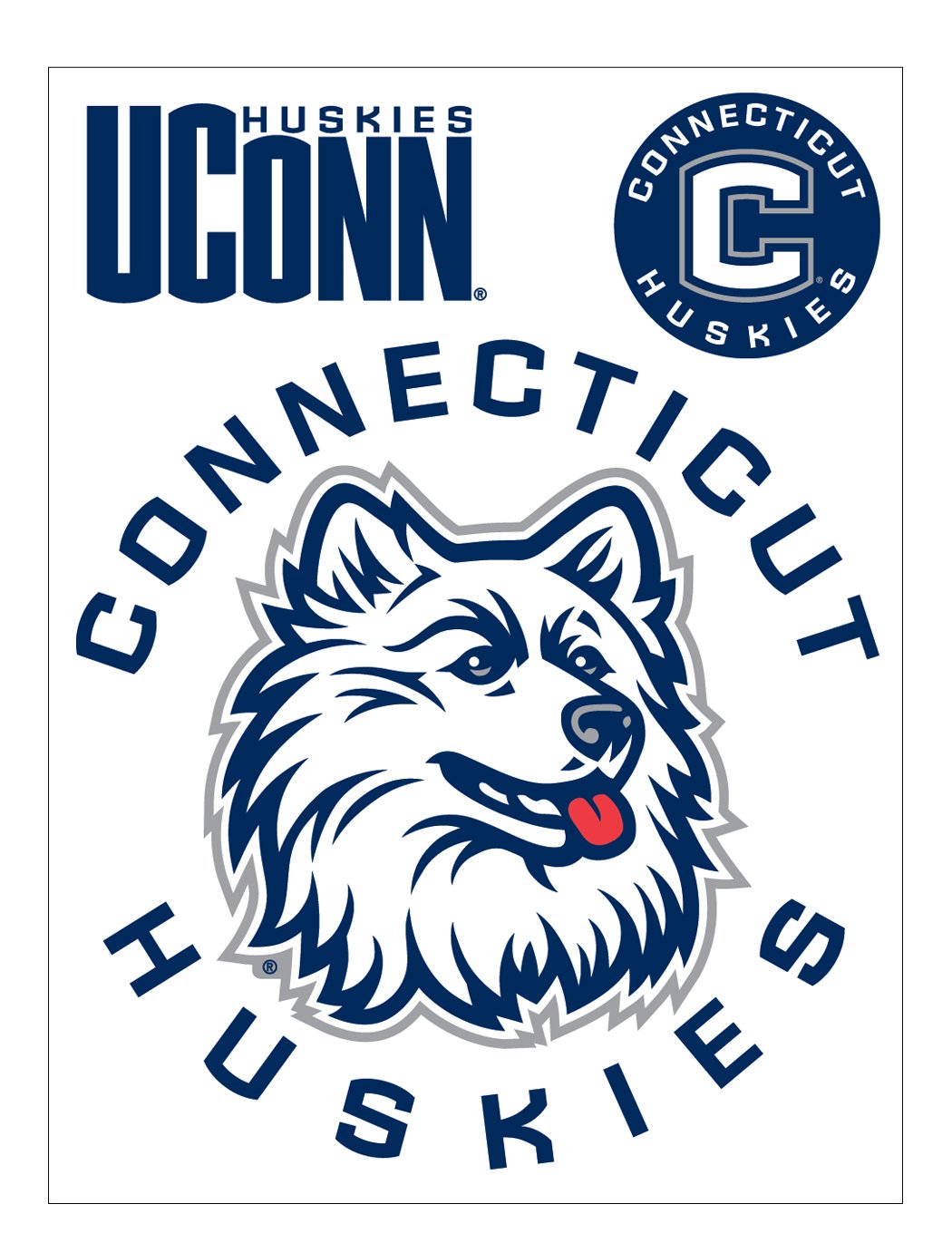 Me & My Big Ideas Laptopsticks Removable Laptop Stickers, Connecticut (Uconn) Huskies