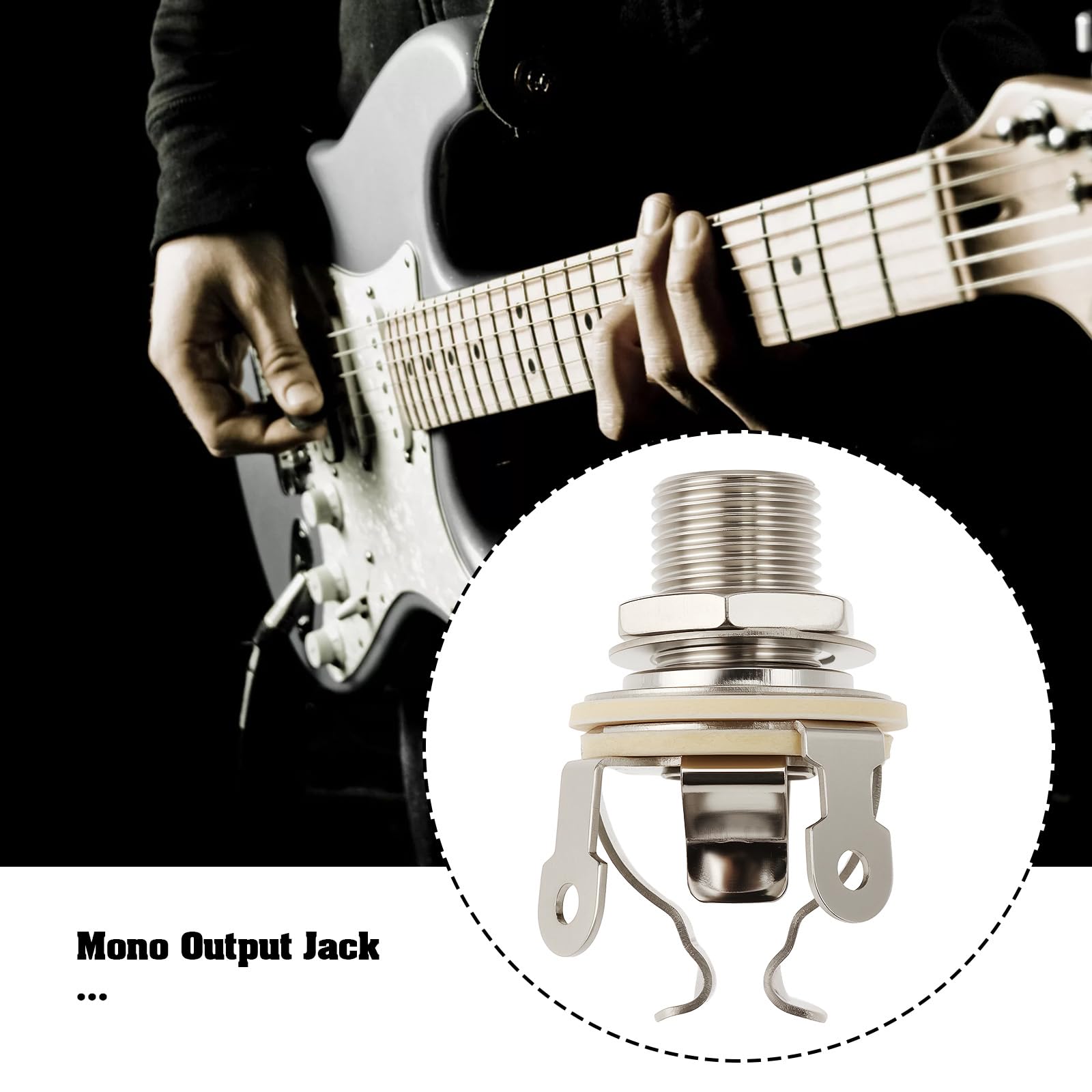 Briny River 3Pcs 1/4 Inch Multi-Contact Mono Output Jack Full-Contact Jack Suitable For Guitar Bass