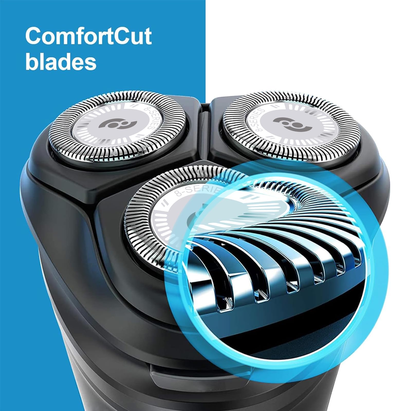 Hq8 Replacement Heads Compatible With Philips Norelco Aquatec Shaver, Blades For Pt720 At880 At810, 8 Series 6 Pc Pack